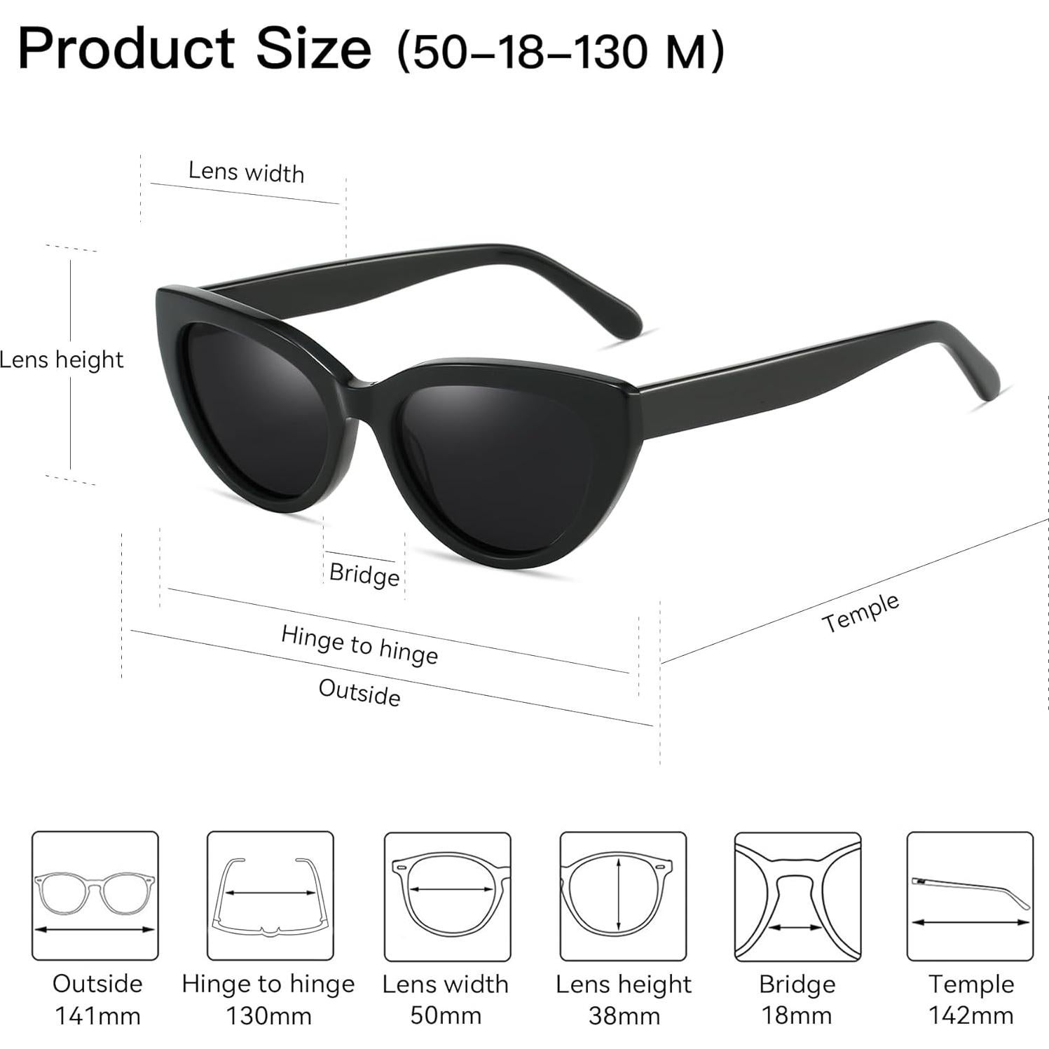 Gafas de sol ZENOTTIC Ojo de Gato UV400 para Mujeres