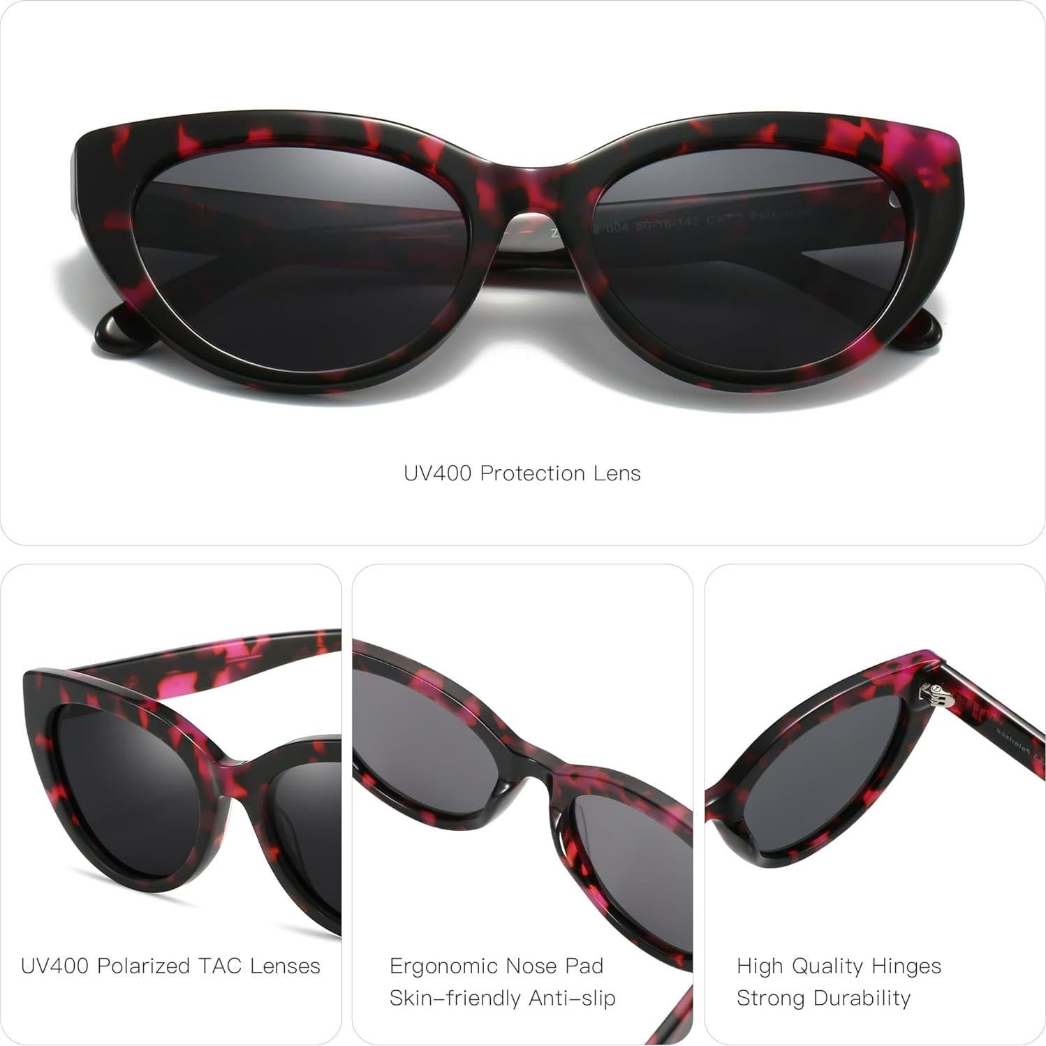 Gafas de sol ZENOTTIC Cat-Eye UV400 para mujeres - Rosa Demi