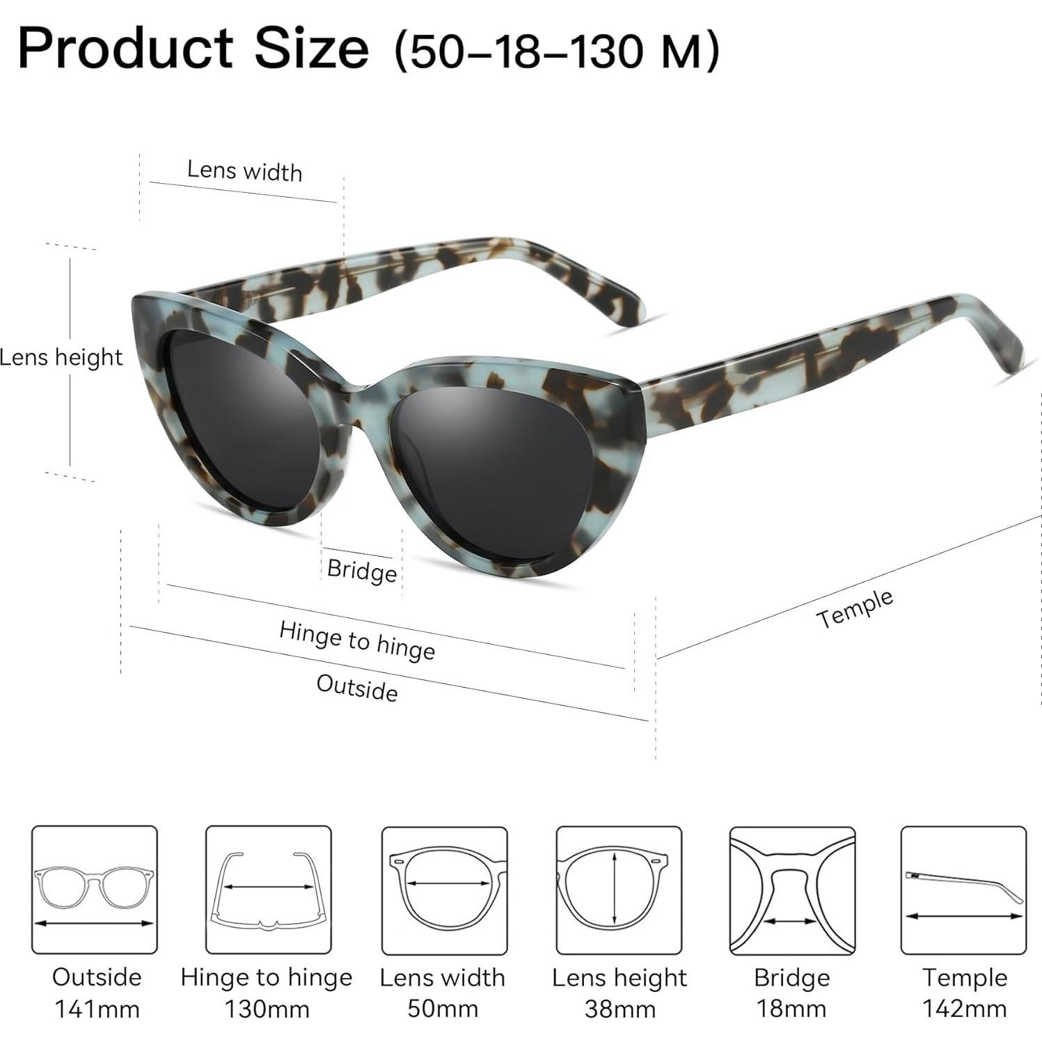 Gafas de sol ZENOTTIC Ojo de Gato UV400 para Mujeres