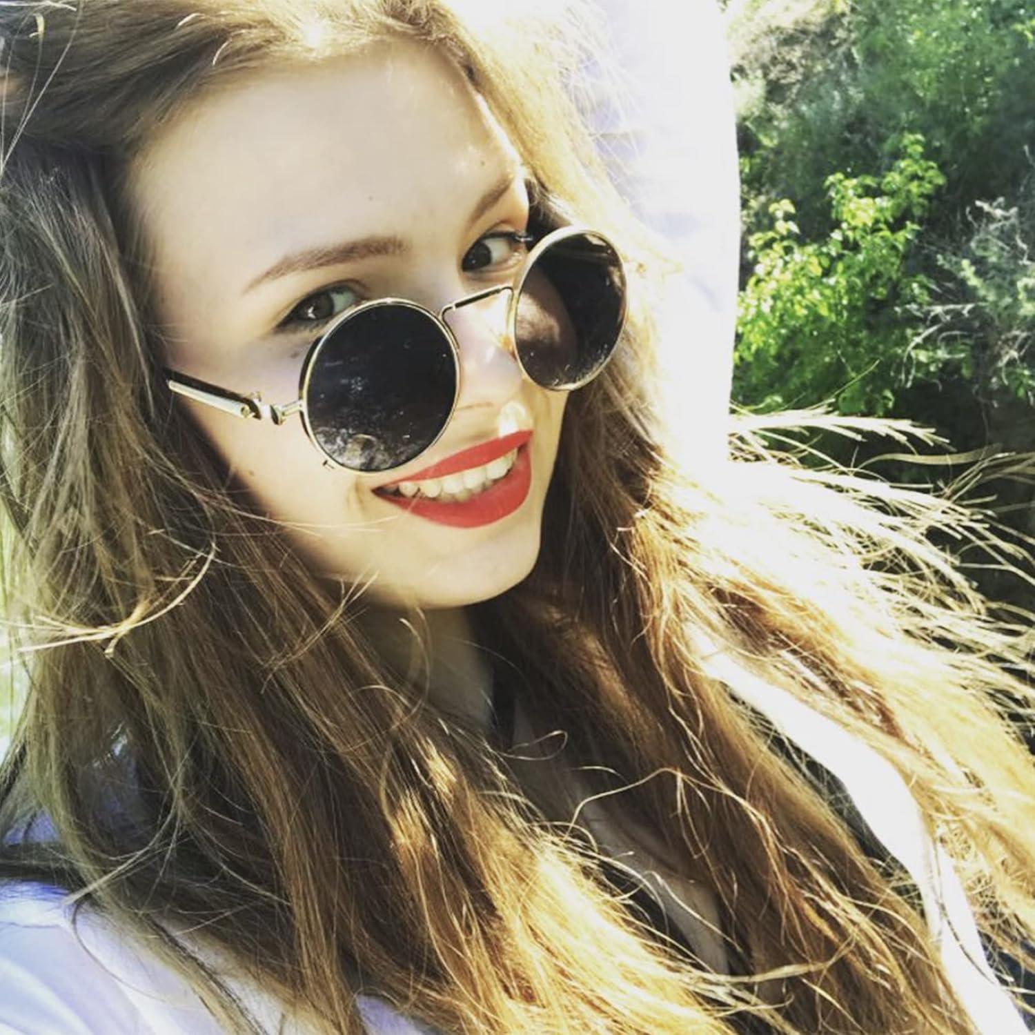 Gafas de sol redondas EYLRIM Eyl8478d 100% UV estilo Steampunk