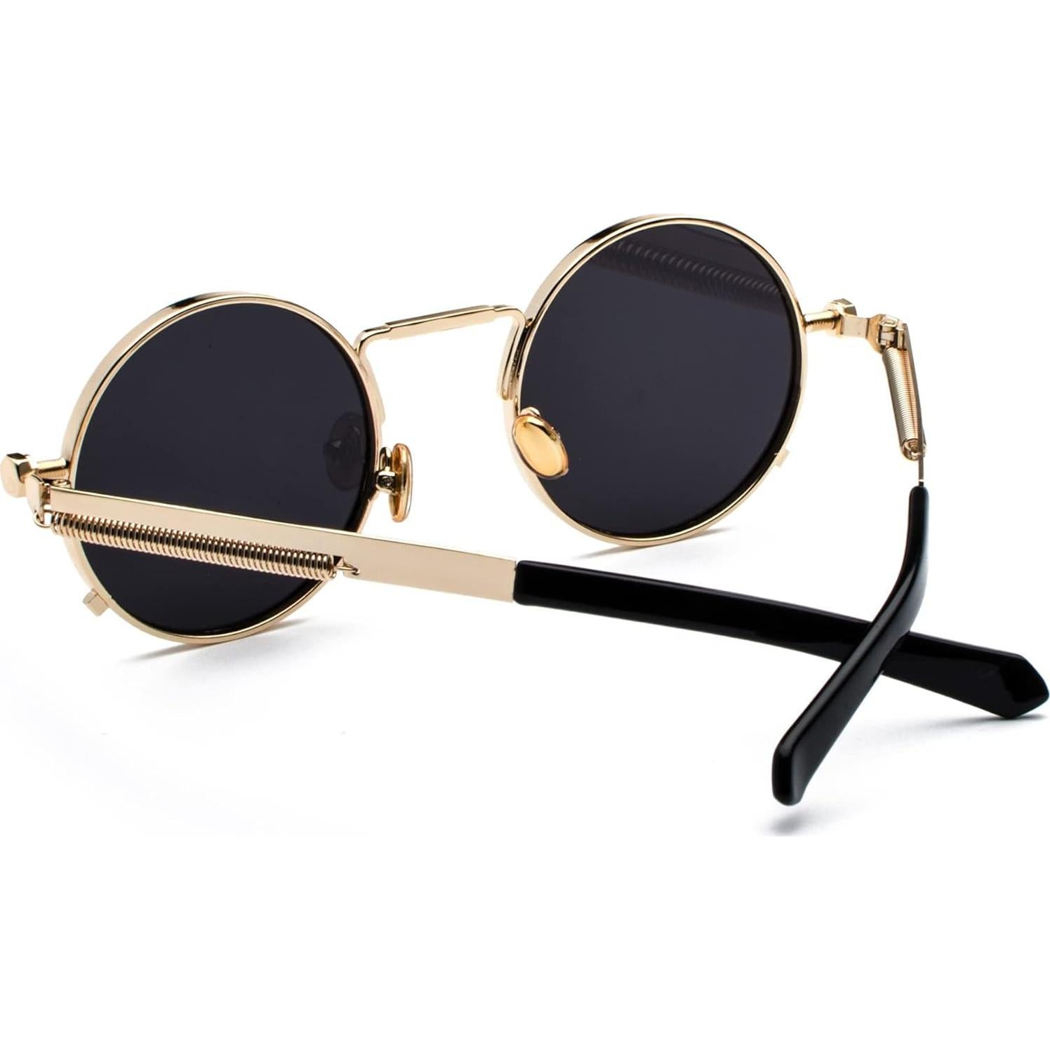 Gafas de sol redondas EYLRIM Eyl8478d 100% UV estilo Steampunk