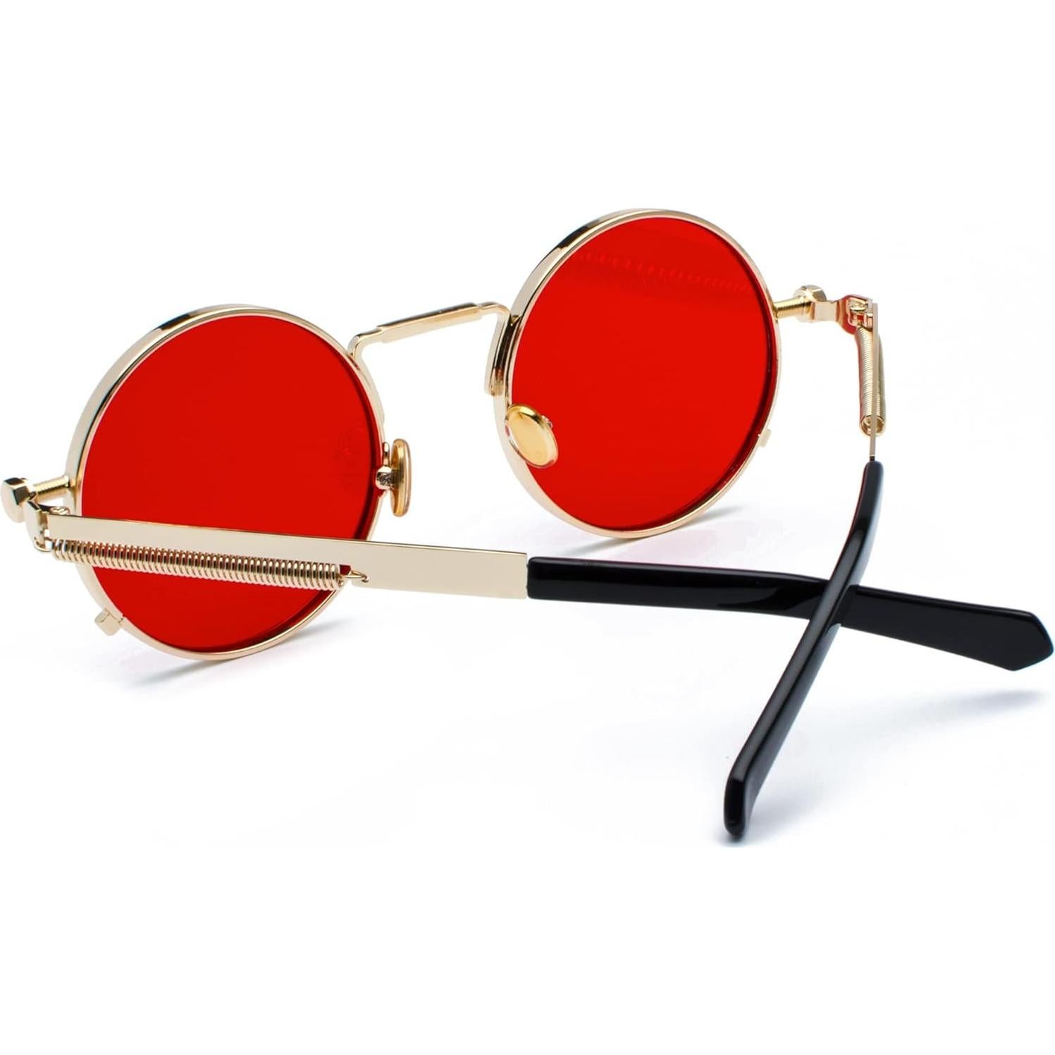 Gafas de sol redondas EYLRIM Eyl8478b 100% UV Oro/Rojo