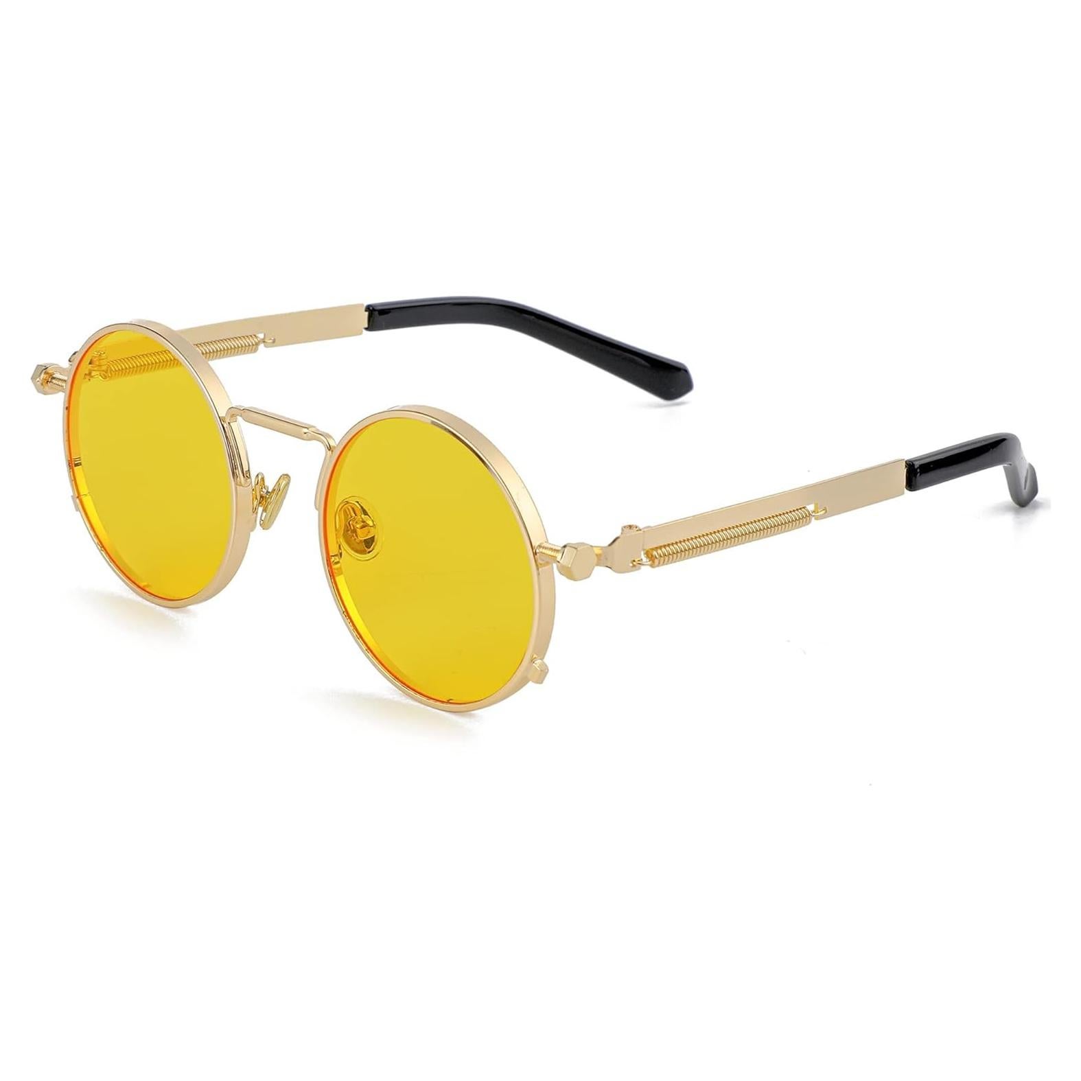 Gafas de sol redondas EYLRIM Eyl8478e 100% UV estilo Steampunk