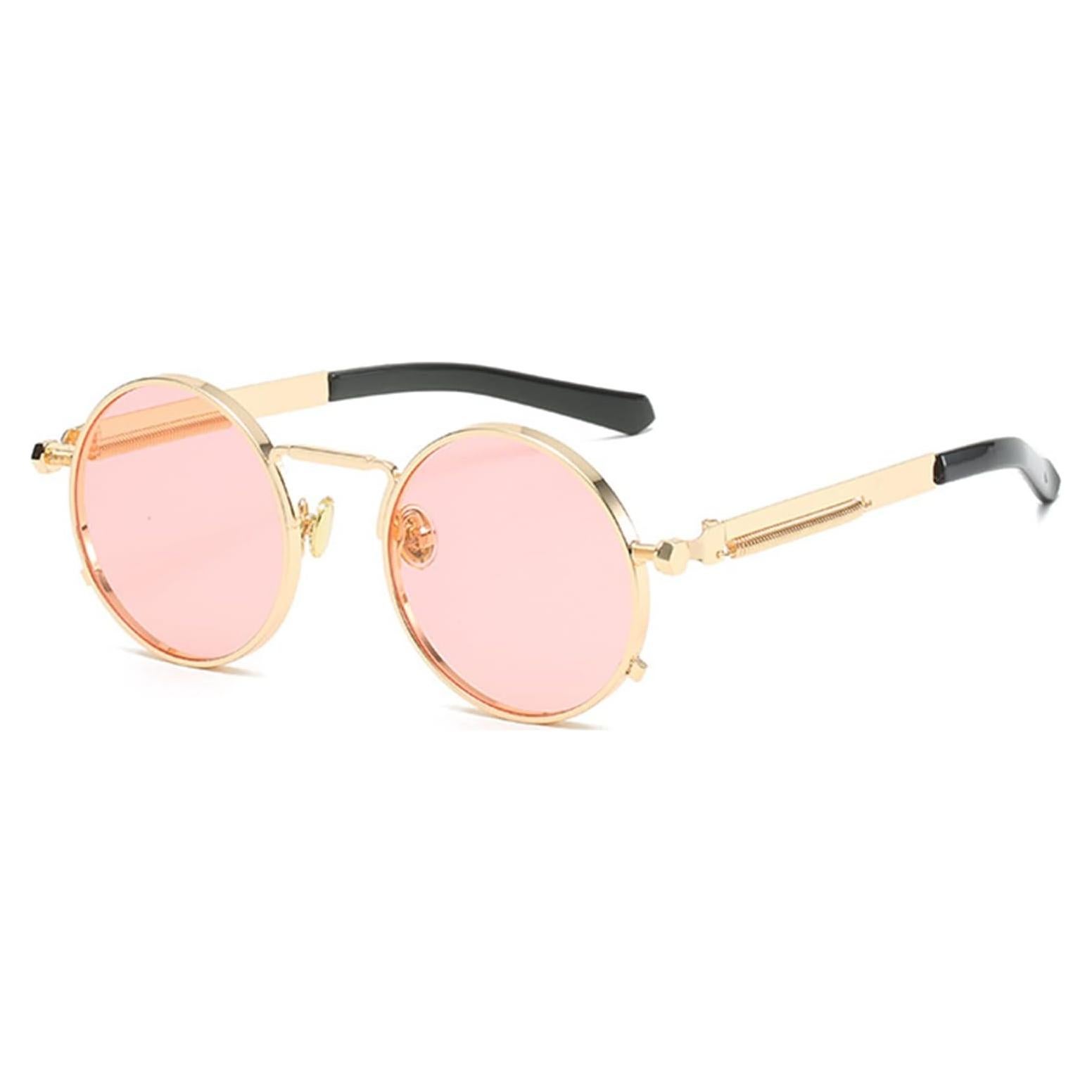Gafas de sol redondas EYLRIM estilo retro 100% UV oro/rosa