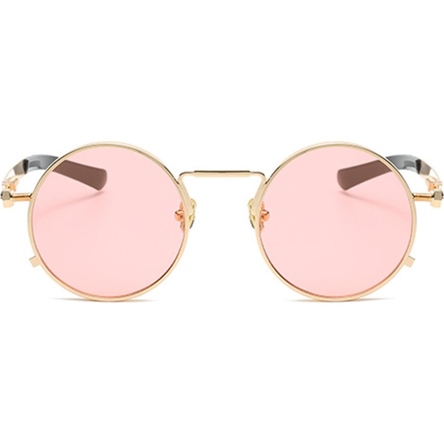 Gafas de sol redondas EYLRIM estilo retro 100% UV oro/rosa