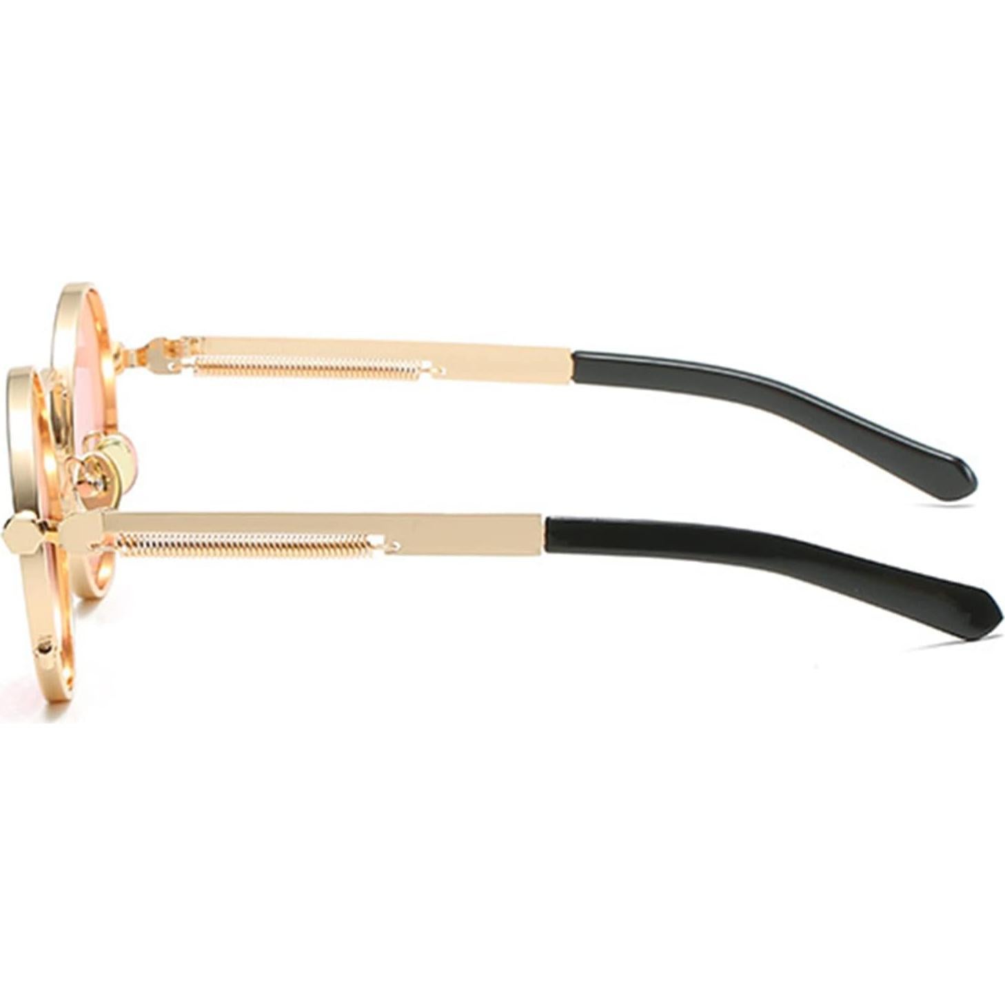 Gafas de sol redondas EYLRIM estilo retro 100% UV oro/rosa