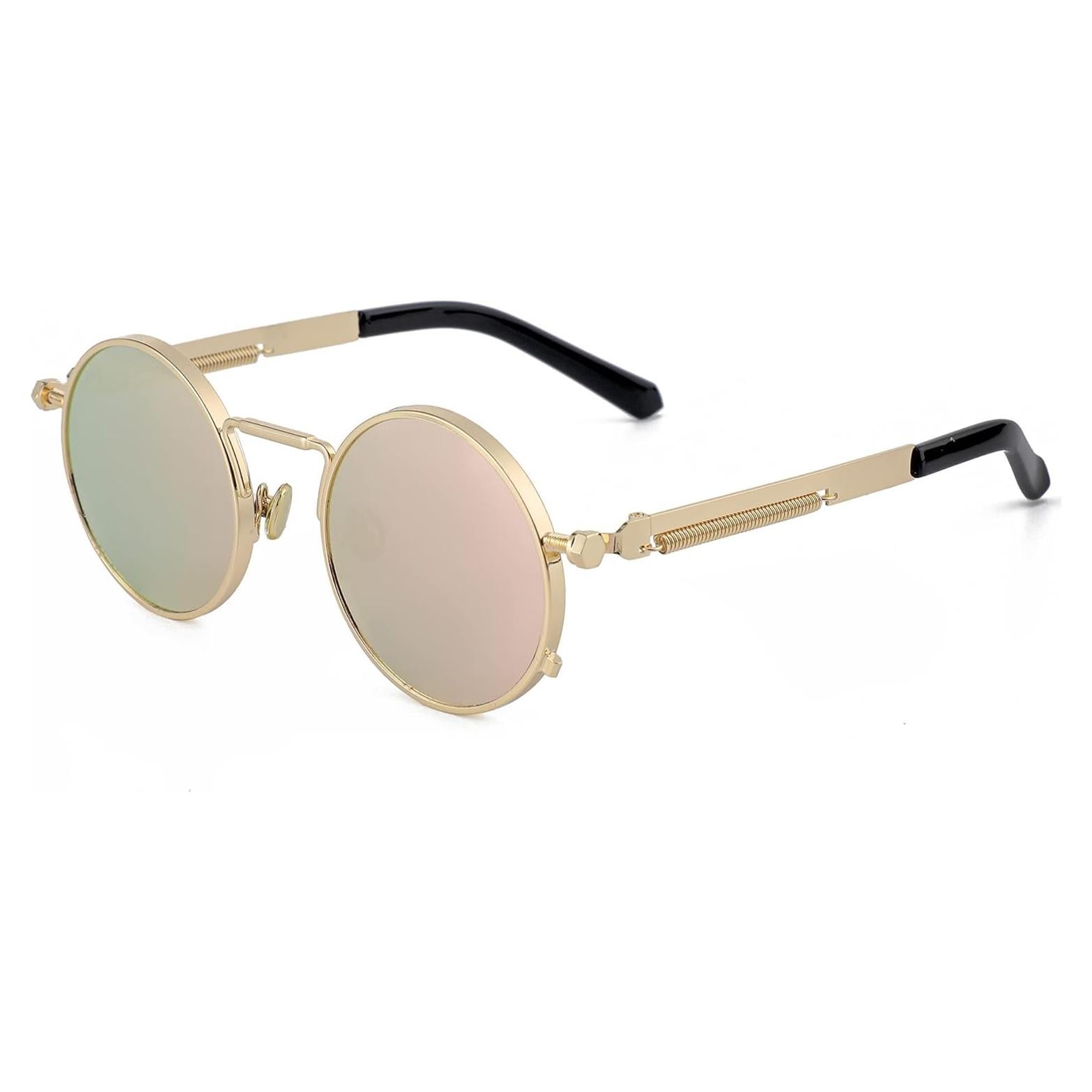 Gafas de sol redondas EYLRIM Eyl8478f 100% UV estilo Steampunk