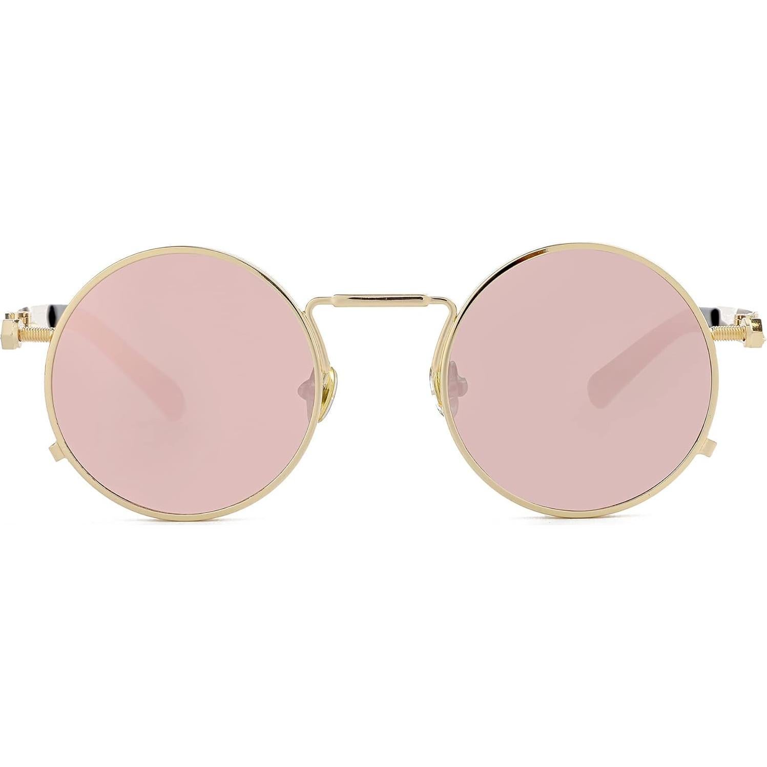 Gafas de sol redondas EYLRIM Eyl8478f 100% UV estilo Steampunk