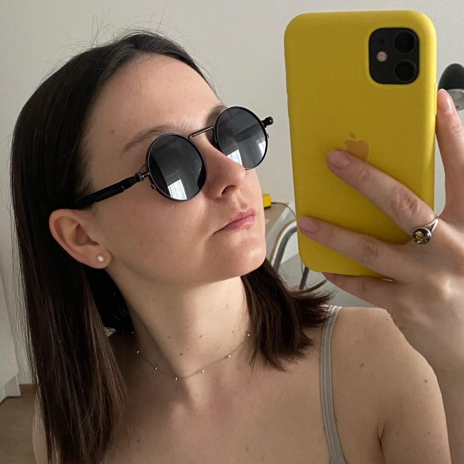 Gafas de sol redondas EYLRIM Eyl8478c 100% UV estilo Steampunk