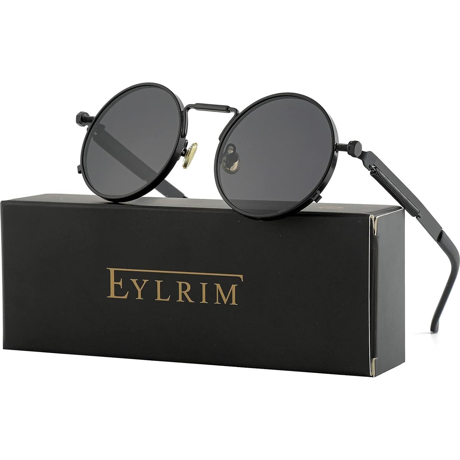 Gafas de sol redondas EYLRIM Eyl8478c 100% UV estilo Steampunk