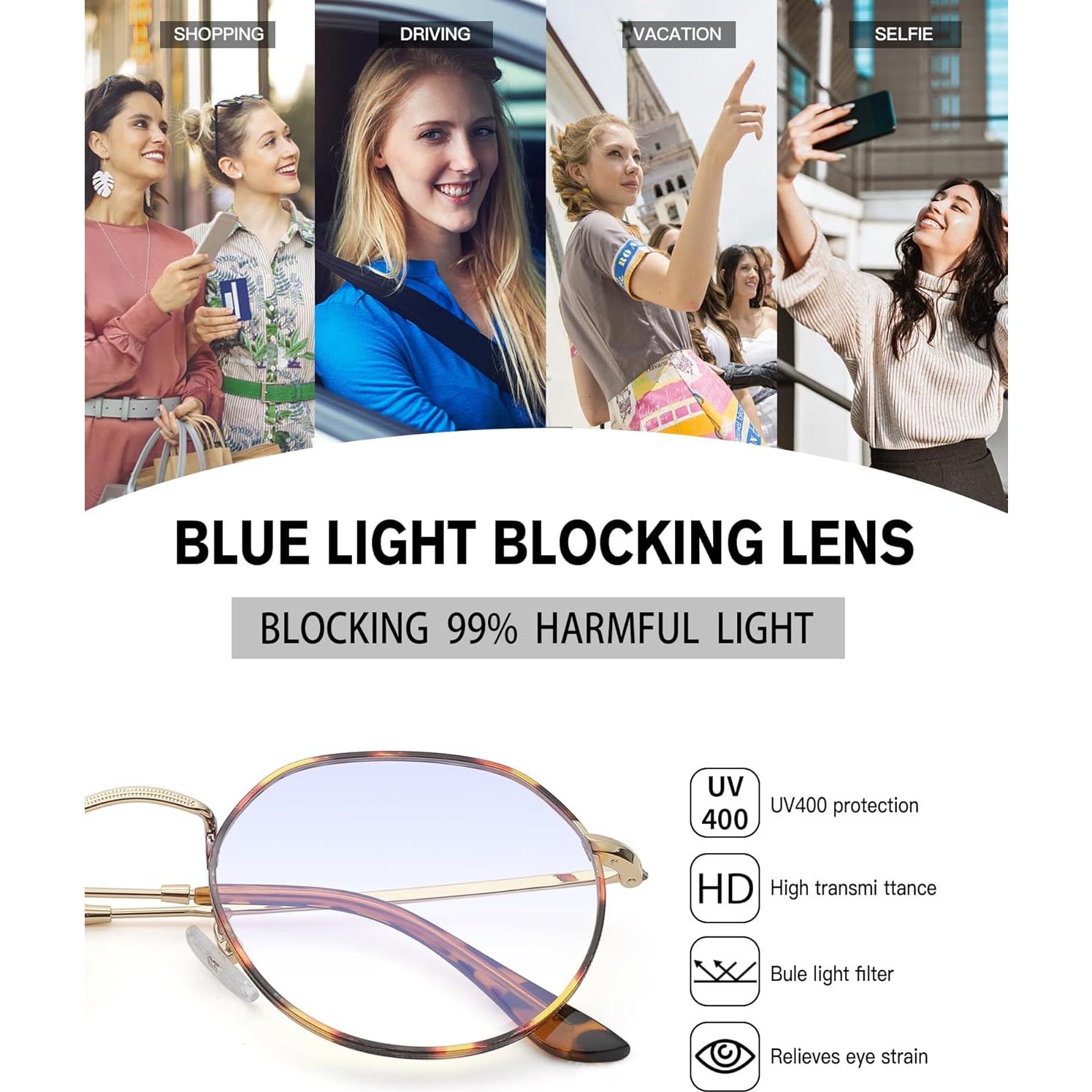 Gafas Pro Acme Redondas Vintage Lente Bloqueo Luz Azul 53mm