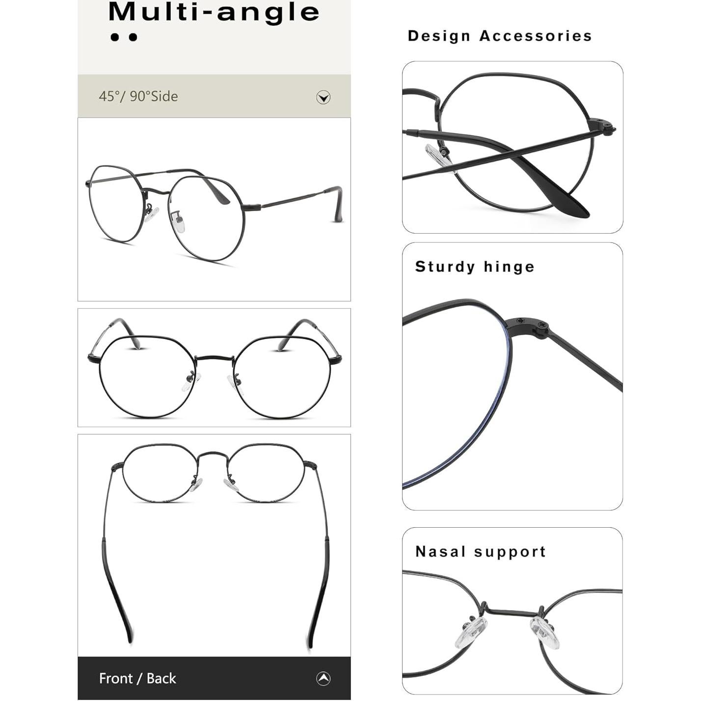 Gafas Pro Acme Redondas Vintage Lente Clara 53mm Unisex