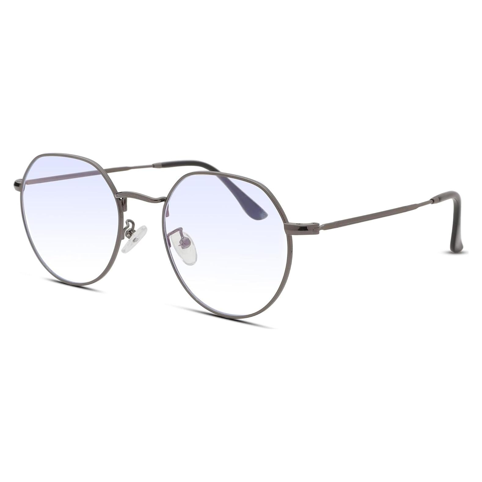 Gafas Pro Acme Redondas Metal Lente Bloqueo Luz Azul 53mm