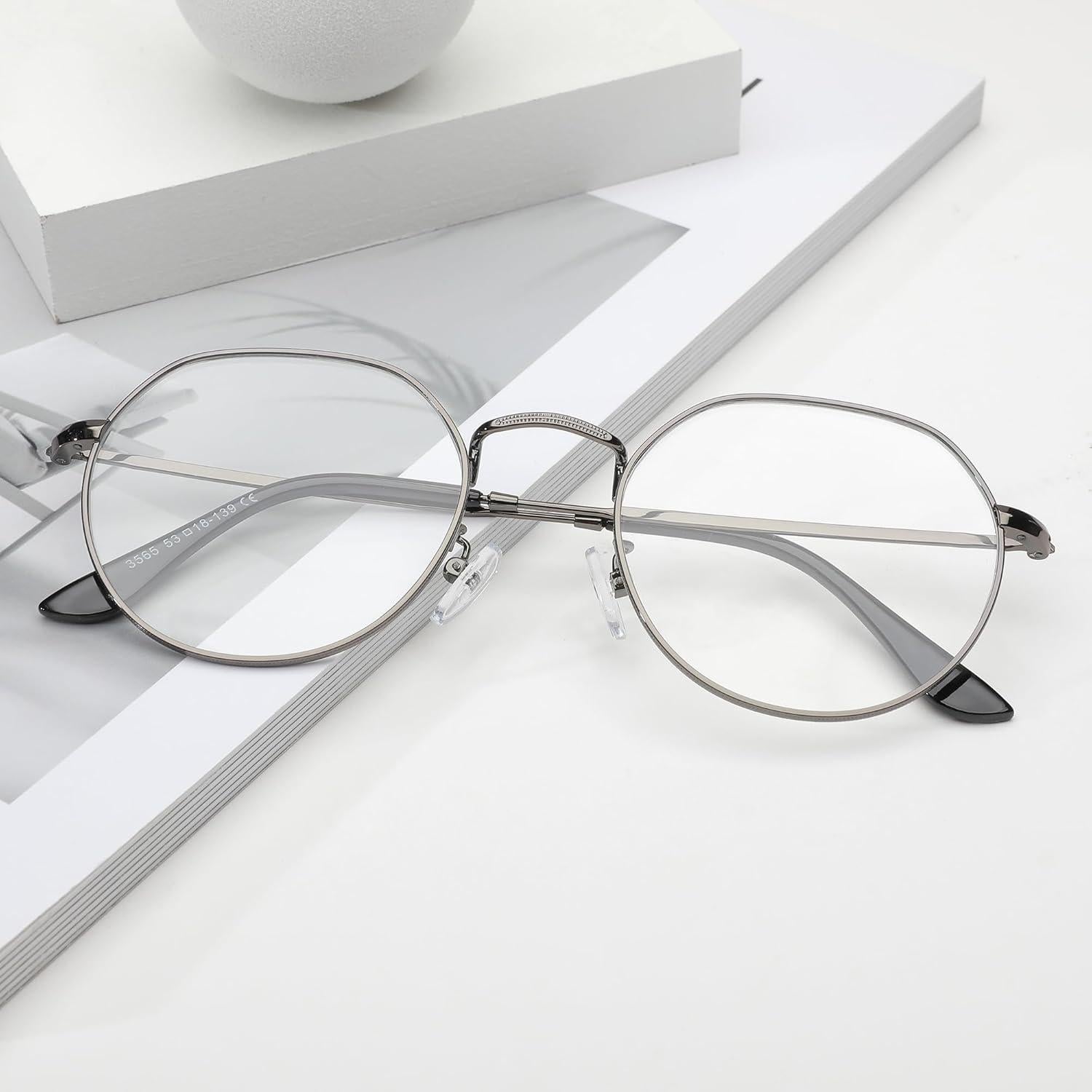 Gafas Pro Acme Redondas Metal 53mm Lentes Anti Luz Azul