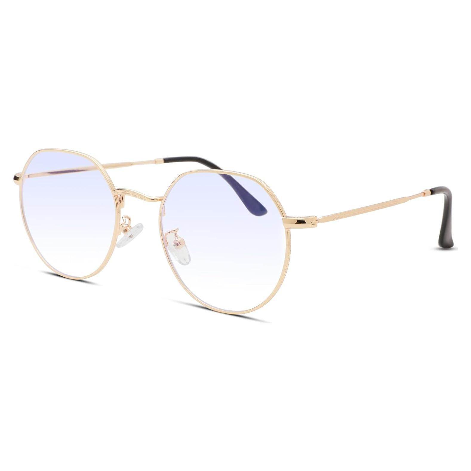 Gafas Redondas Pro Acme Oro Lente Bloqueo Luz Azul 53mm