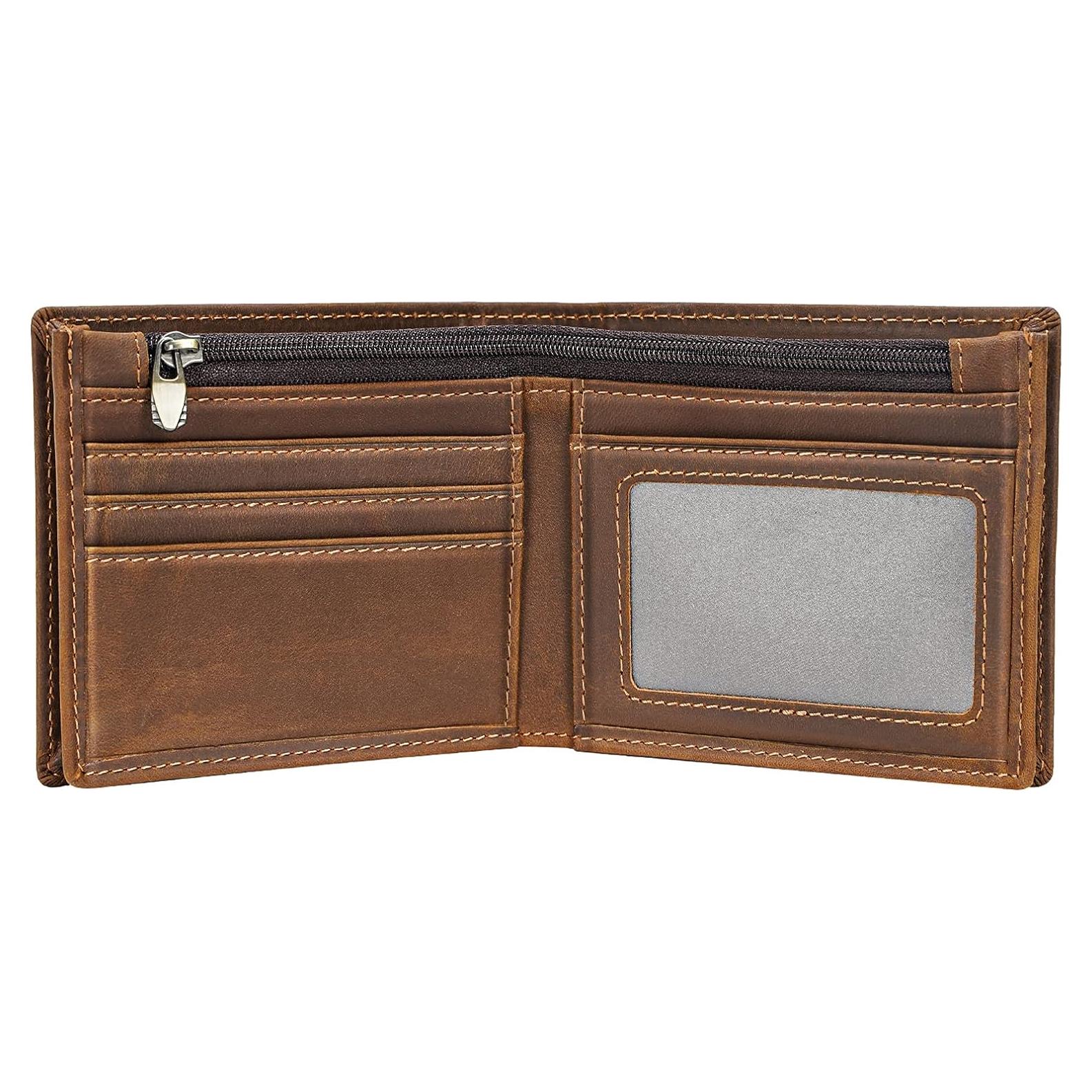 Billetera Bifold Cuero Polare RFID Hombre Tamaño Mediano