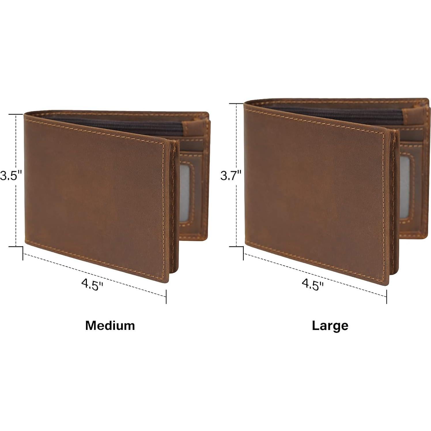 Billetera Bifold Cuero Polare RFID Hombre Tamaño Mediano