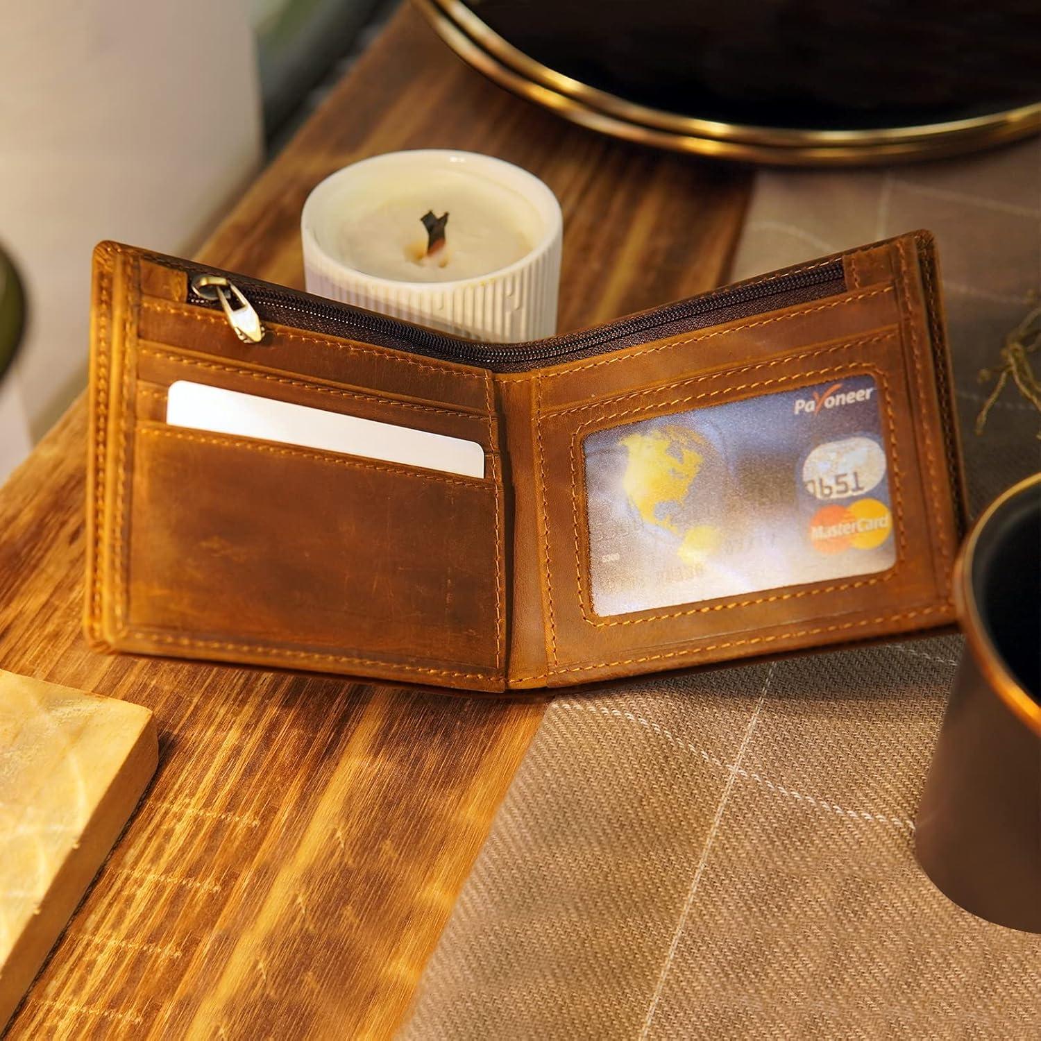 Billetera Bifold Cuero Polare RFID Hombre Tamaño Mediano