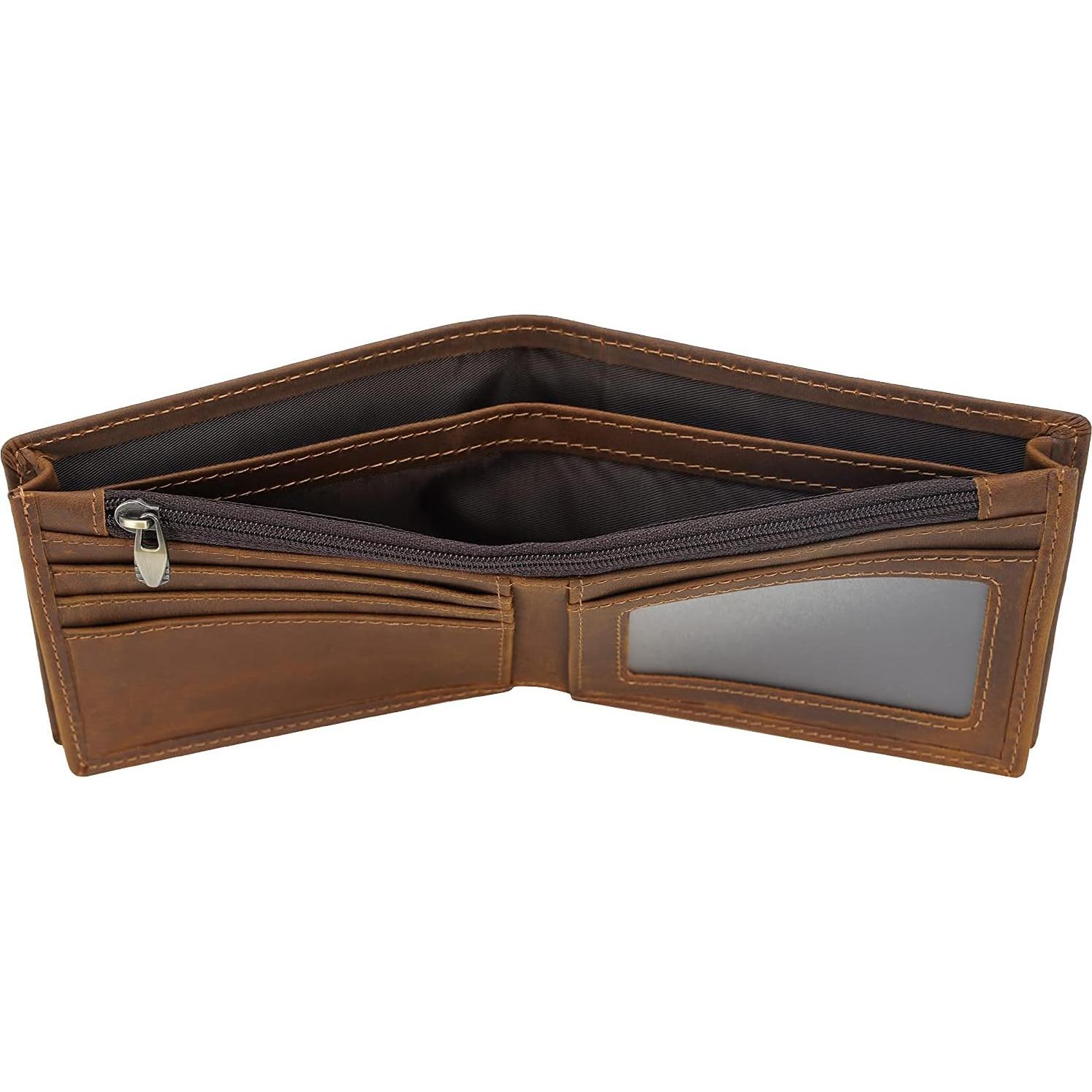 Billetera Bifold Cuero Polare RFID Hombre Tamaño Mediano