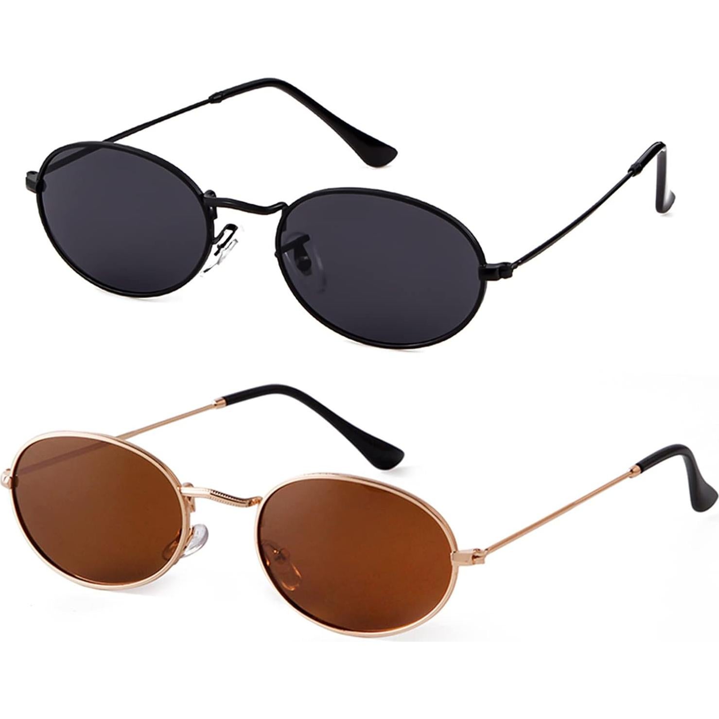GIFIORE Gafas de Sol Ovaladas Retro UV400 para Hombres y Mujeres