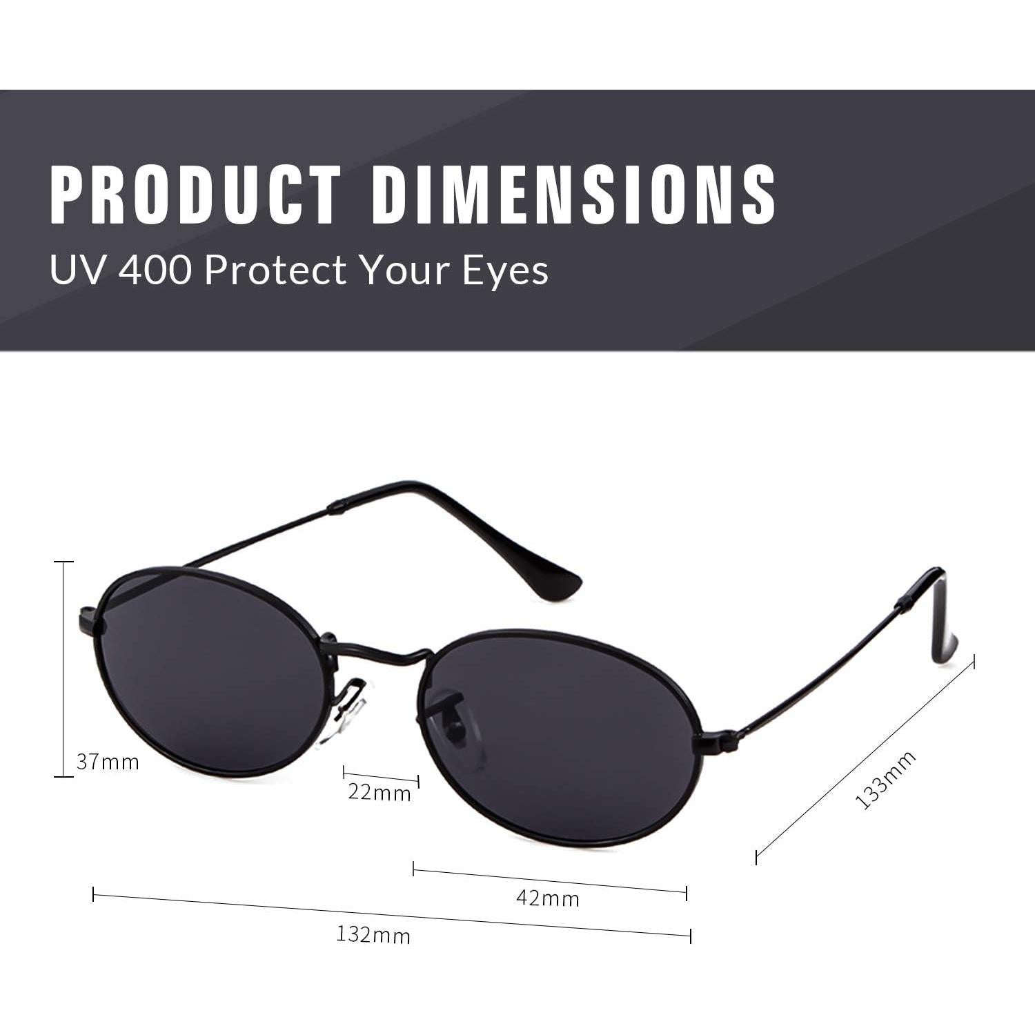 GIFIORE Gafas de Sol Ovaladas Retro UV400 para Hombres y Mujeres
