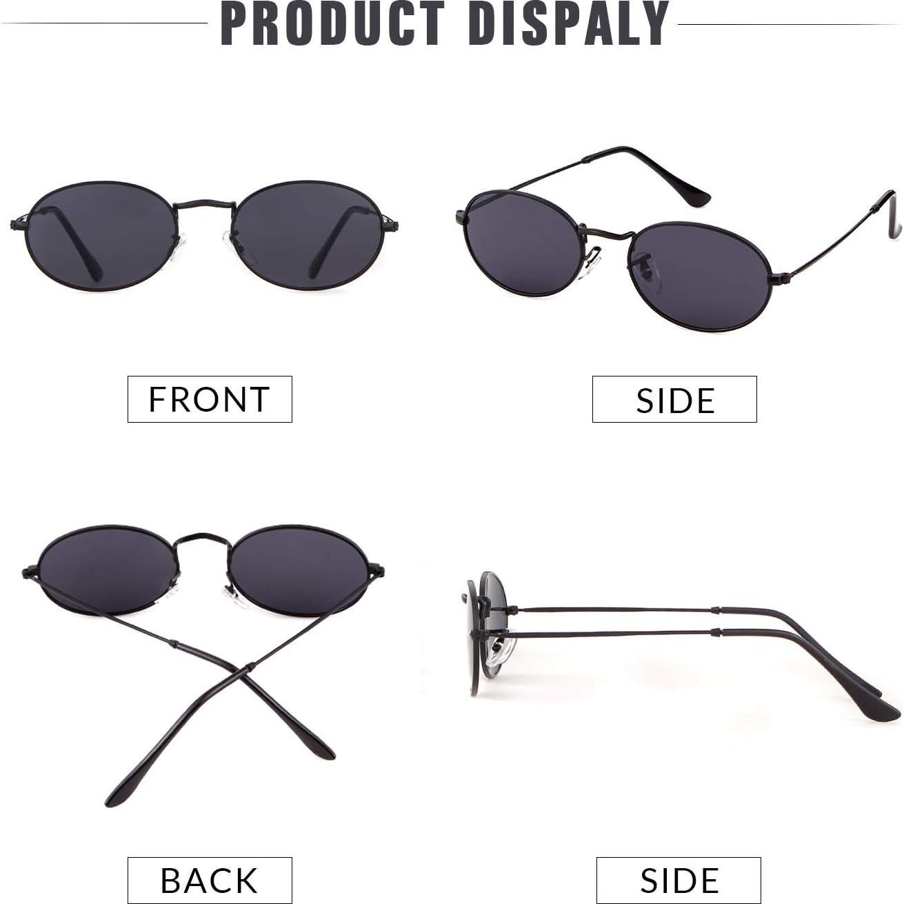 GIFIORE Gafas de Sol Ovaladas Retro UV400 para Hombres y Mujeres