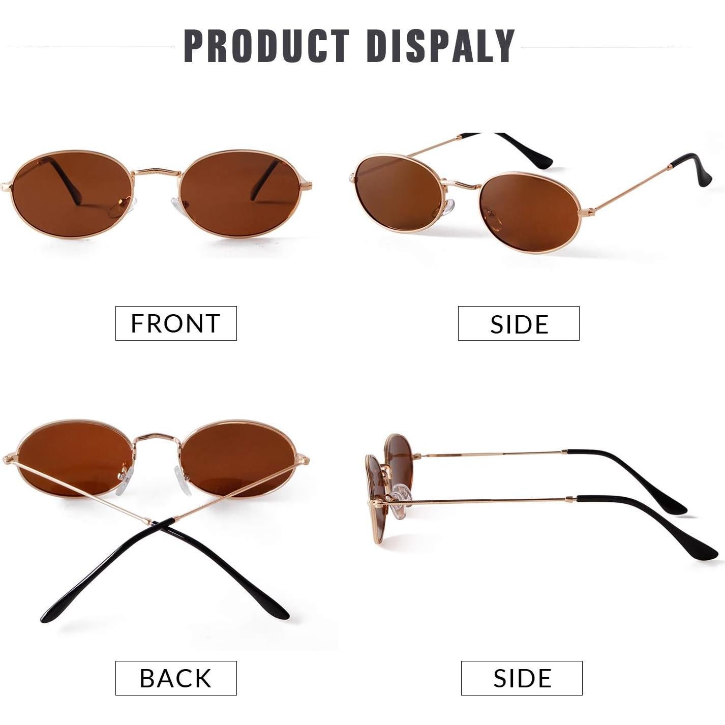 GIFIORE Gafas de Sol Ovaladas Retro UV400 para Hombres y Mujeres