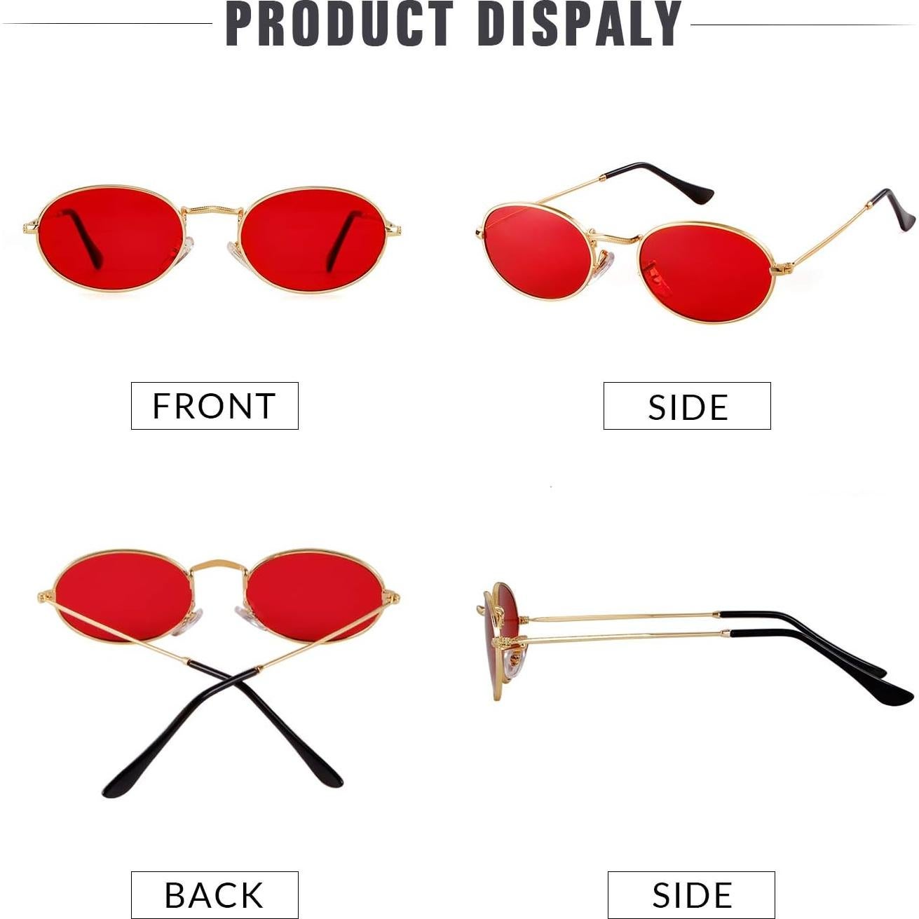 Gafas de Sol Ovaladas Vintage GIFIORE Marco Dorado