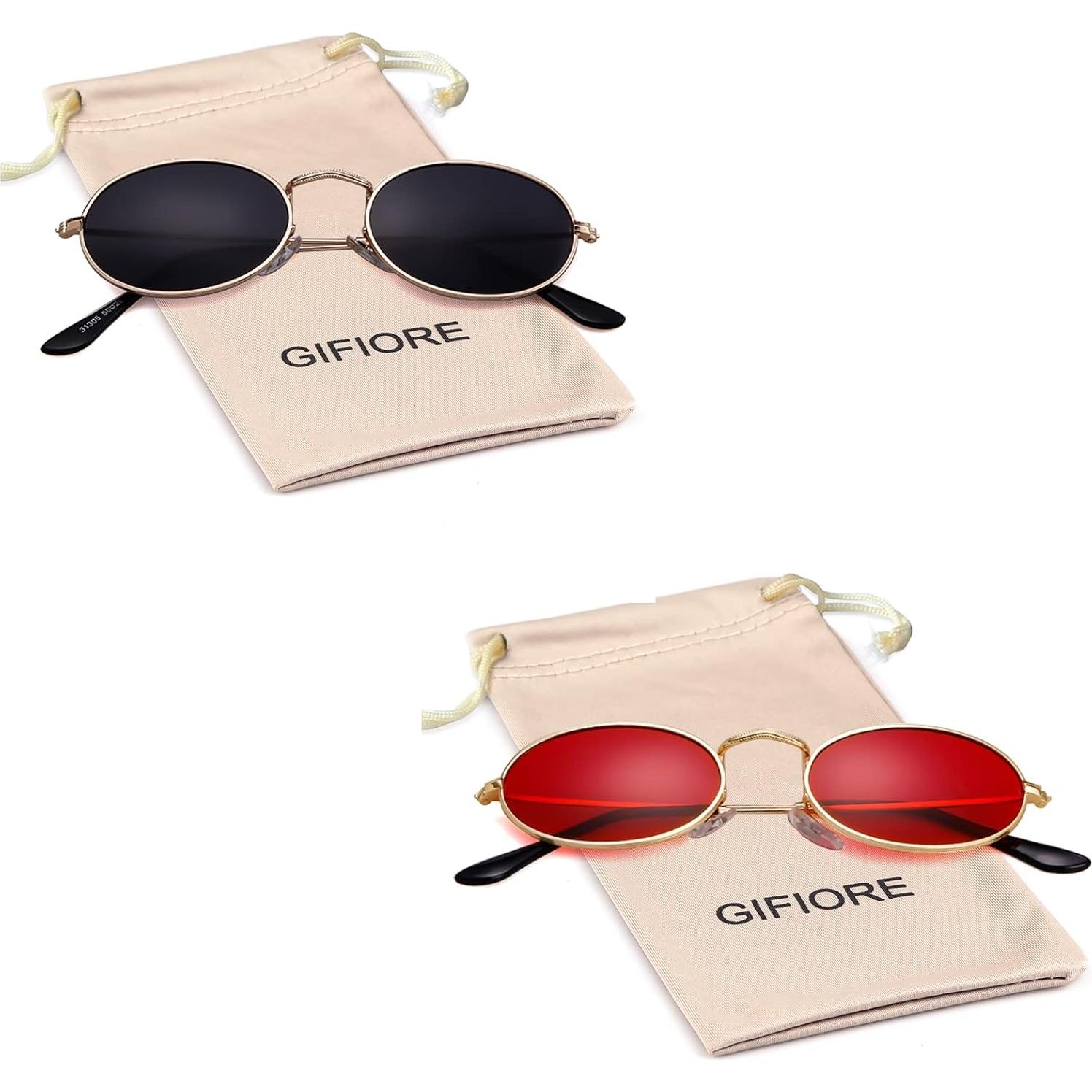 GIFIORE Gafas de Sol Ovaladas Vintage Retro 90s UV400
