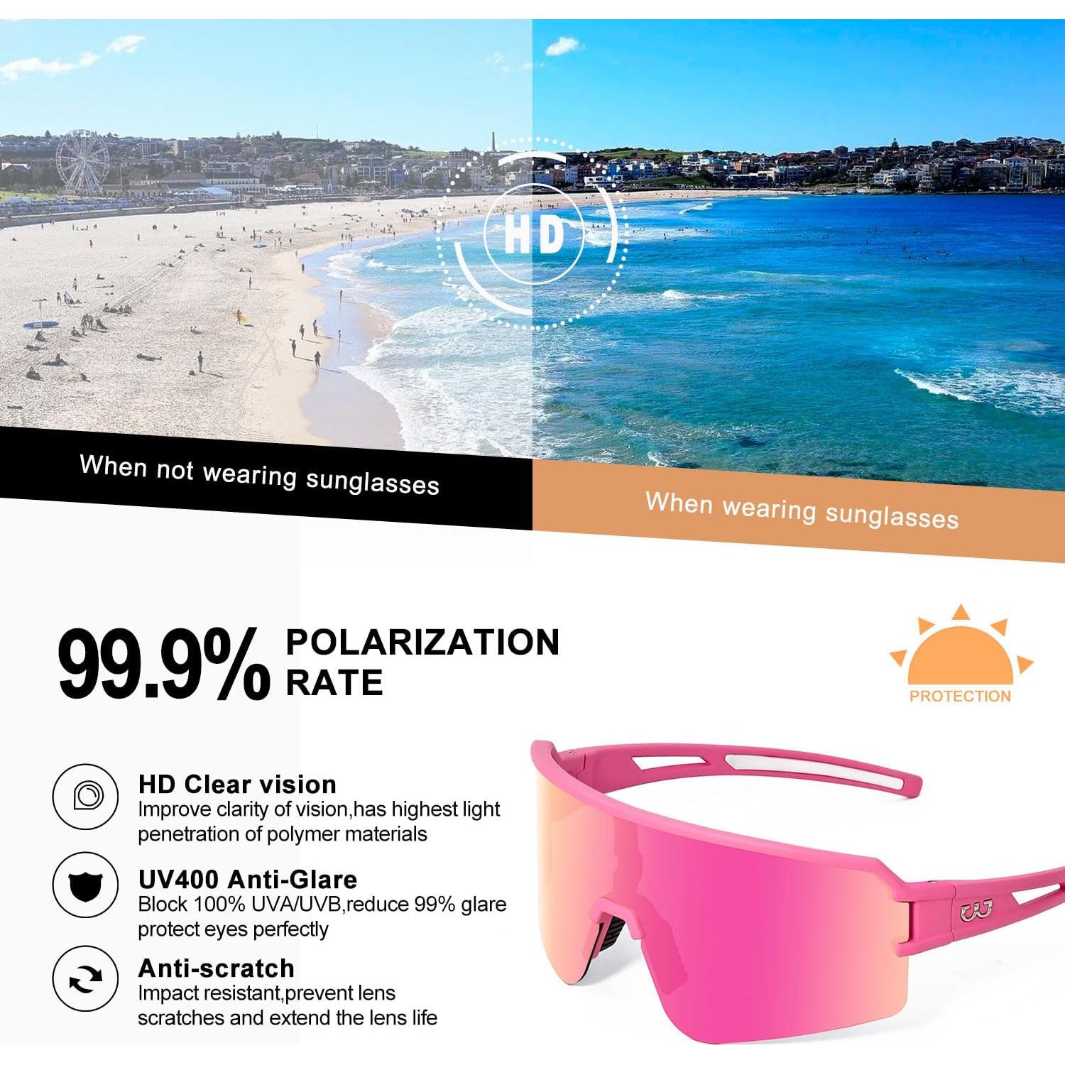 Gafas de Ciclismo FMY Polarizadas UV400 Rosa 28g