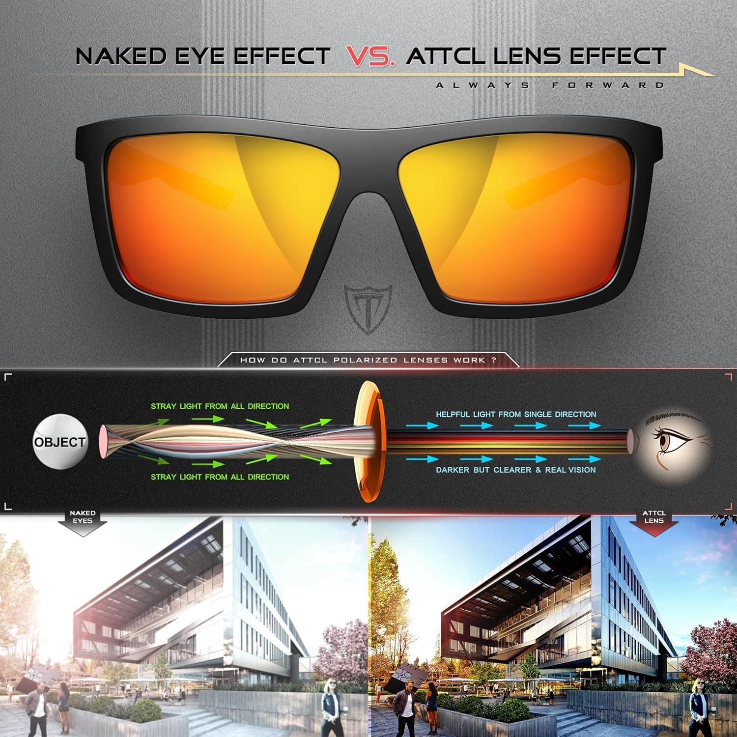 Gafas de sol polarizadas ATTCL para hombres UV 100% protección