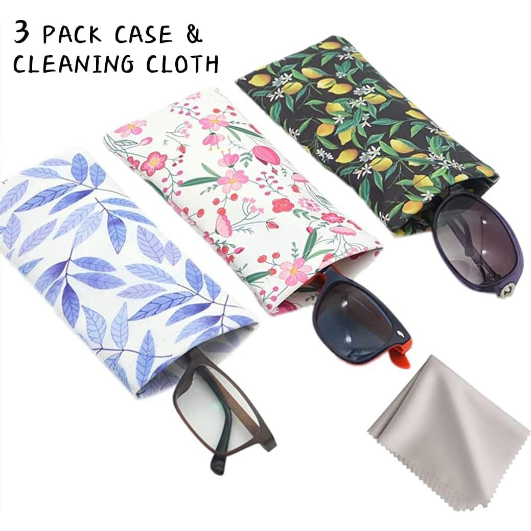 Estuche para Gafas WOW DING 3 Pack con Paño de Limpieza