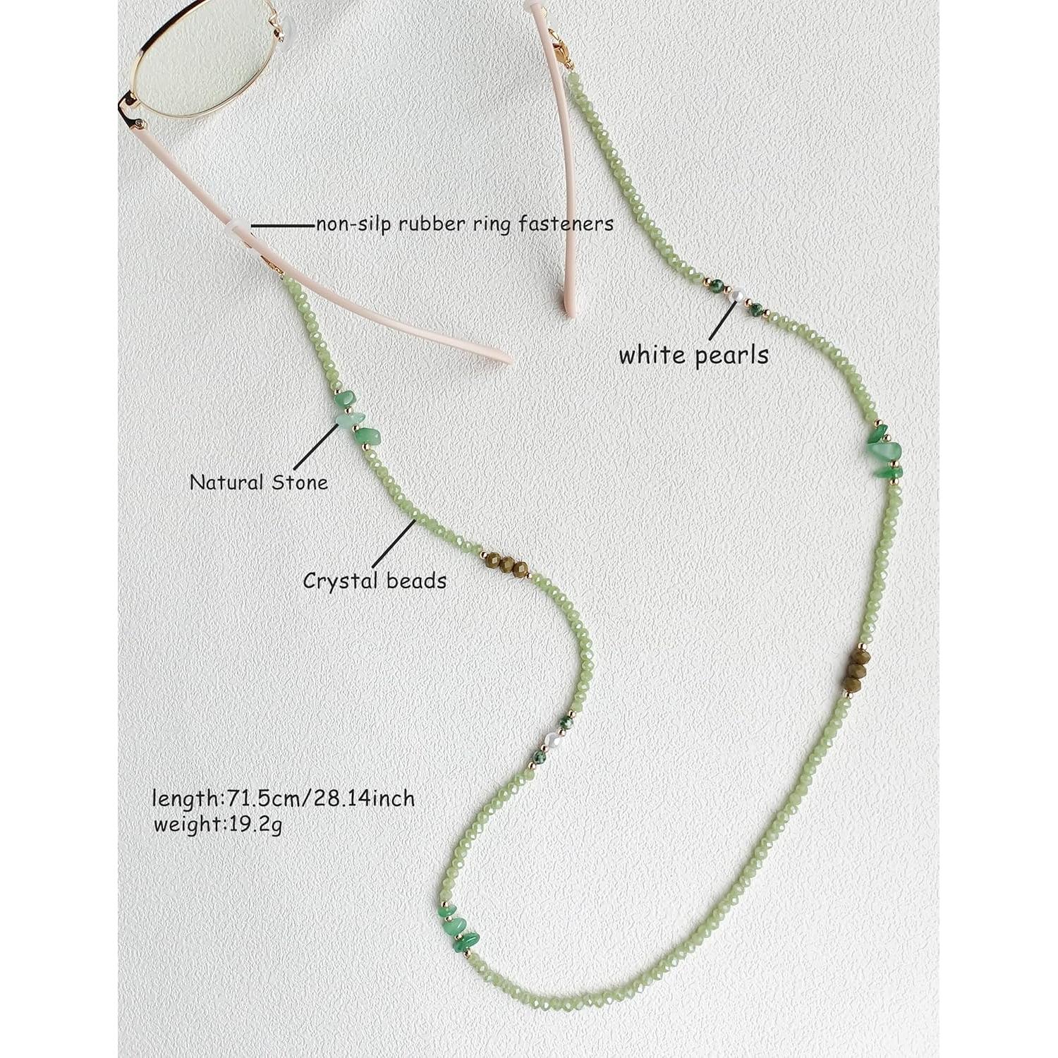 Cadena de Gafas con Perlas de Cristal para Mujeres 72 cm