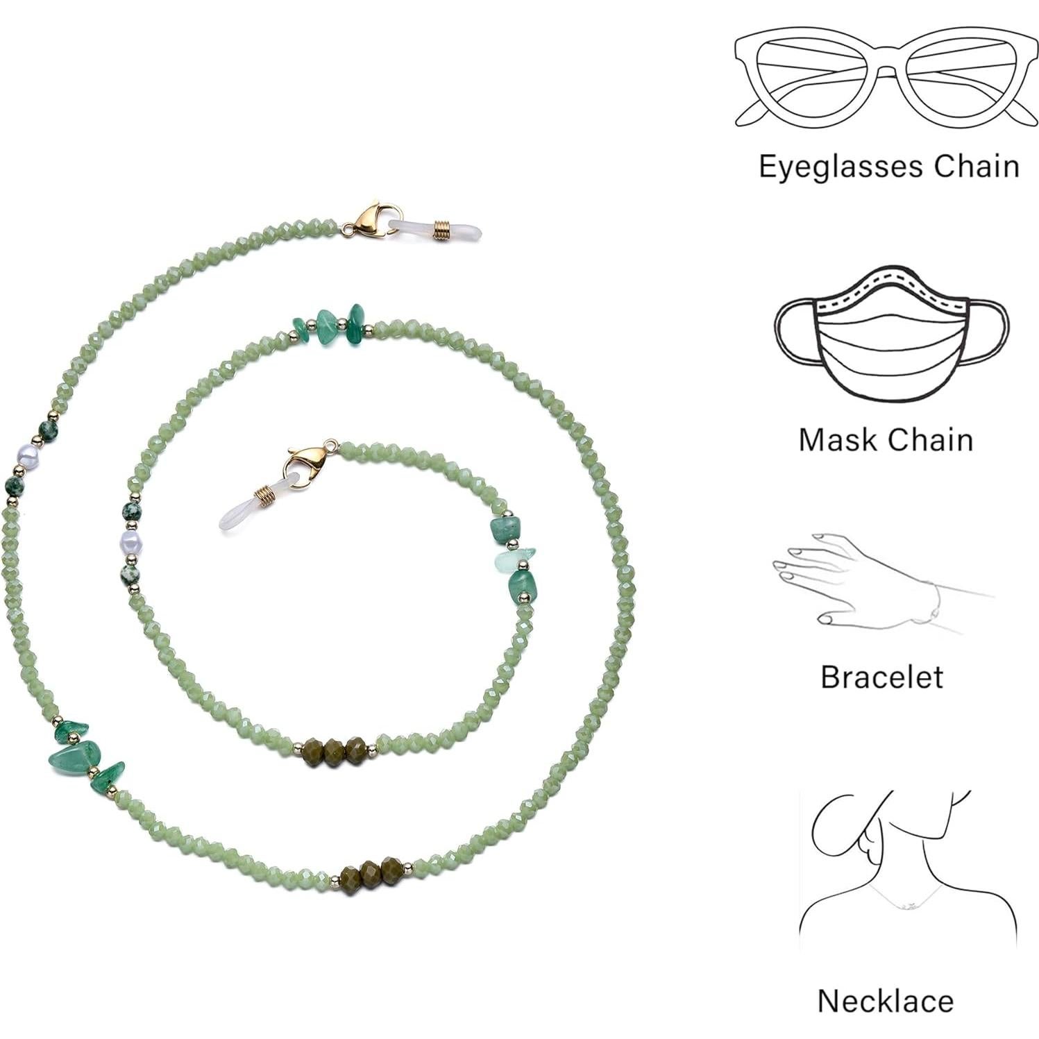 Cadena de Gafas con Perlas de Cristal para Mujeres 72 cm