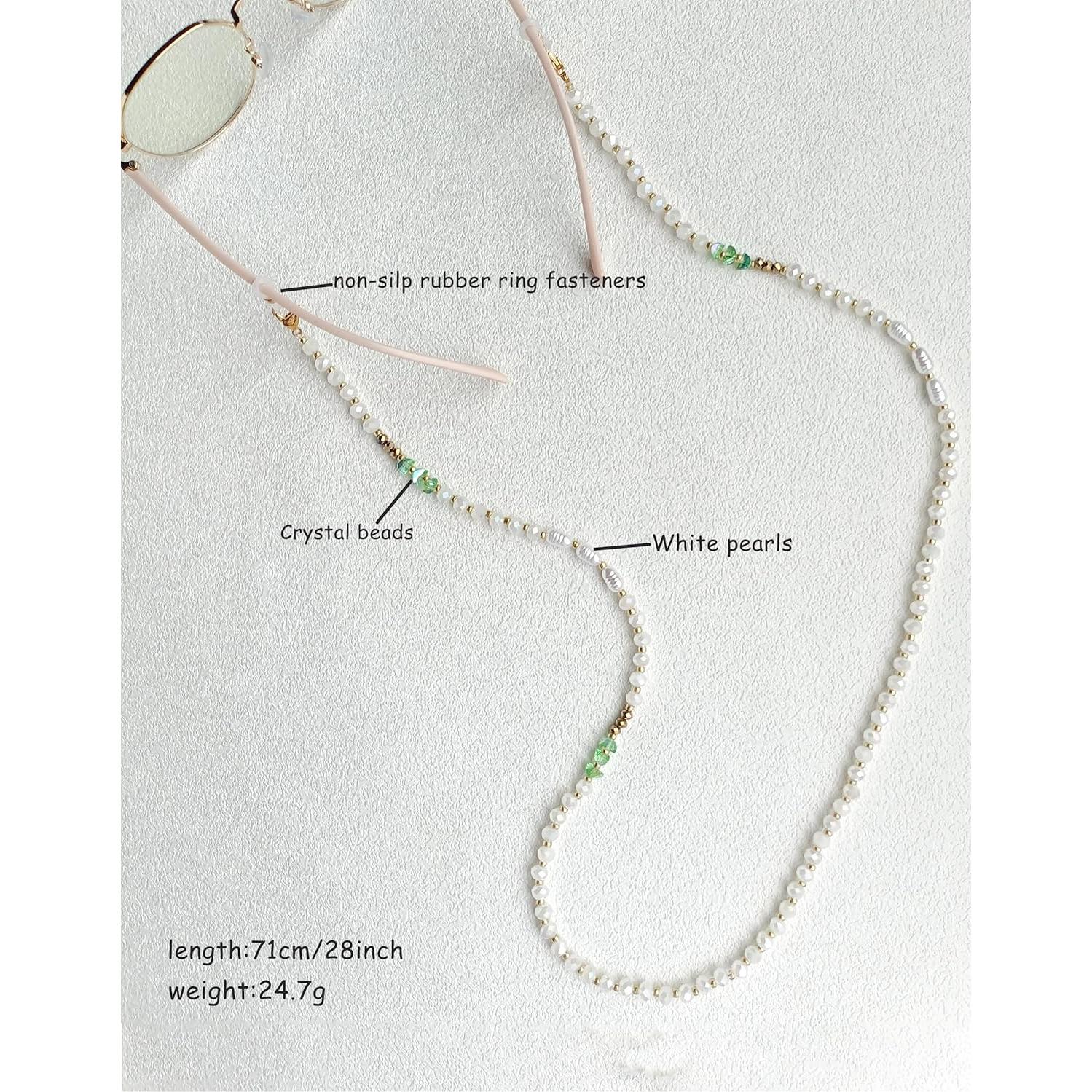 Cadena de Gafas Perlas Cristal para Mujeres 72 cm