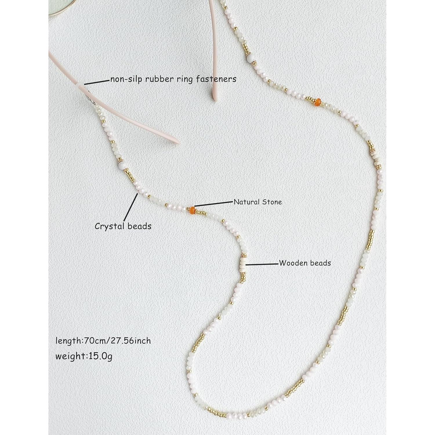 Cadena de Gafas con Perlas de Cristal - 72 cm - Chic