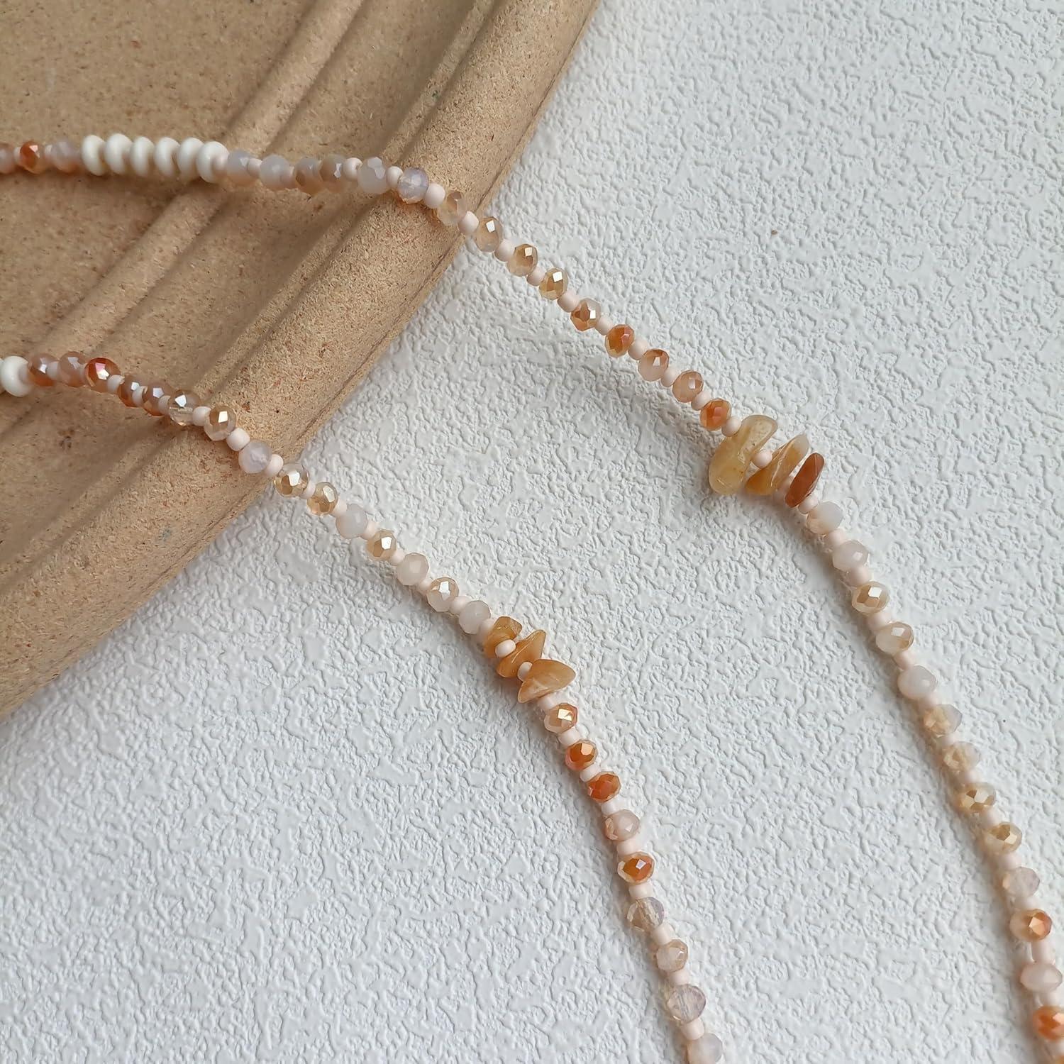 Cadena de Gafas Chic con Perlas de Cristal Amarilla