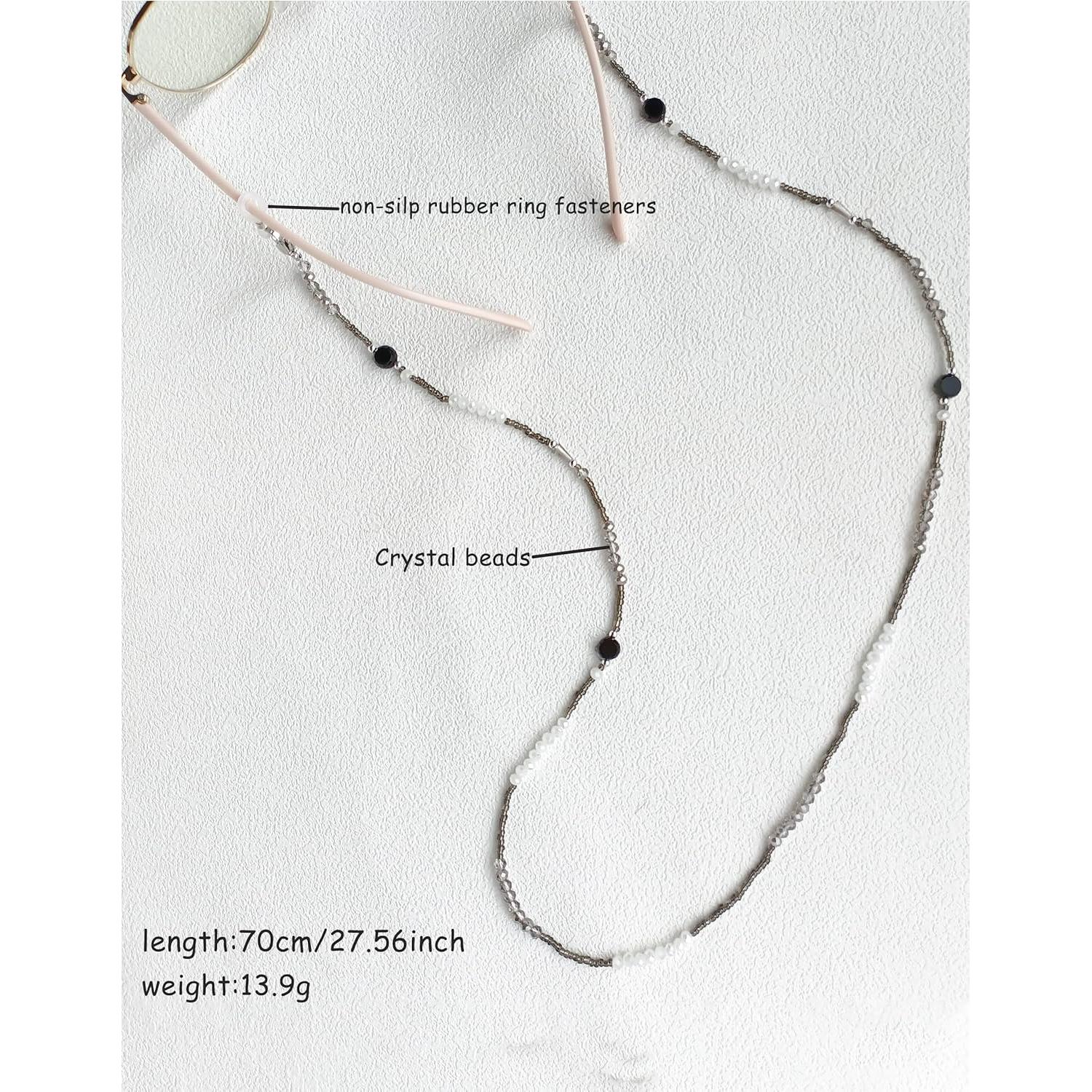 Cadena de Gafas con Perlas de Cristal - 72 cm - Chic