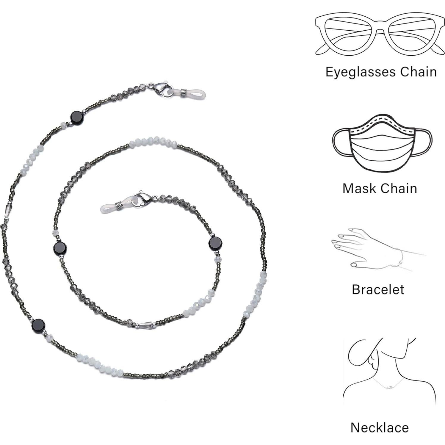 Cadena de Gafas con Perlas de Cristal - 72 cm - Chic