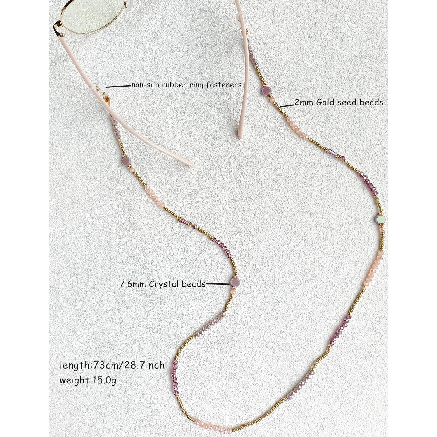 Cadena de Gafas Chic con Perlas de Cristal 72 cm