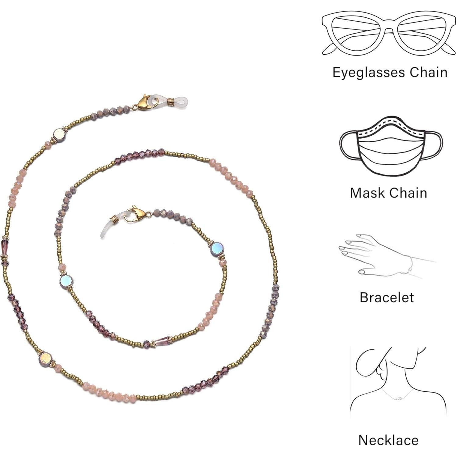 Cadena de Gafas Chic con Perlas de Cristal 72 cm