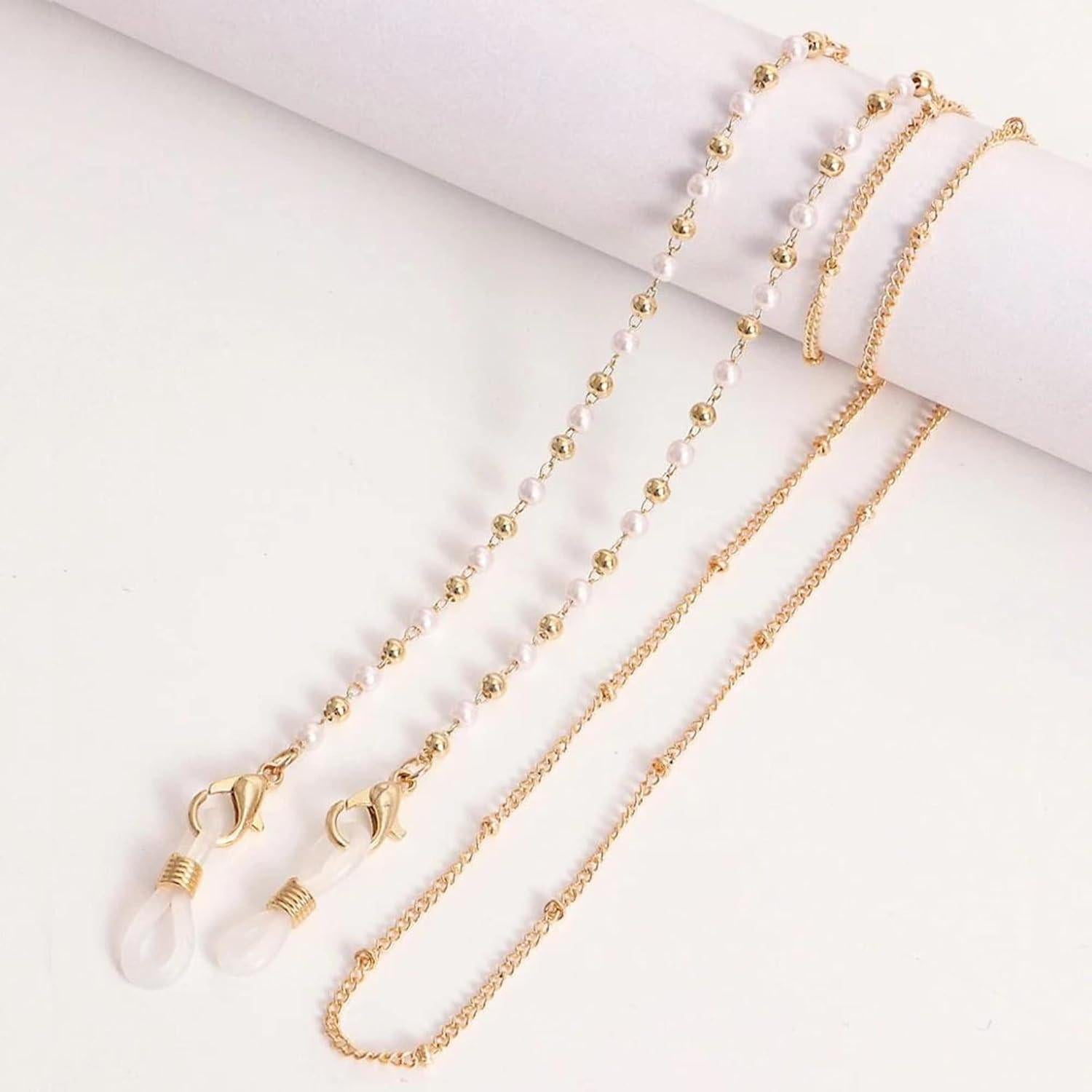 Correa para Gafas Ettika 76.2 cm Metal Dorado Mujer