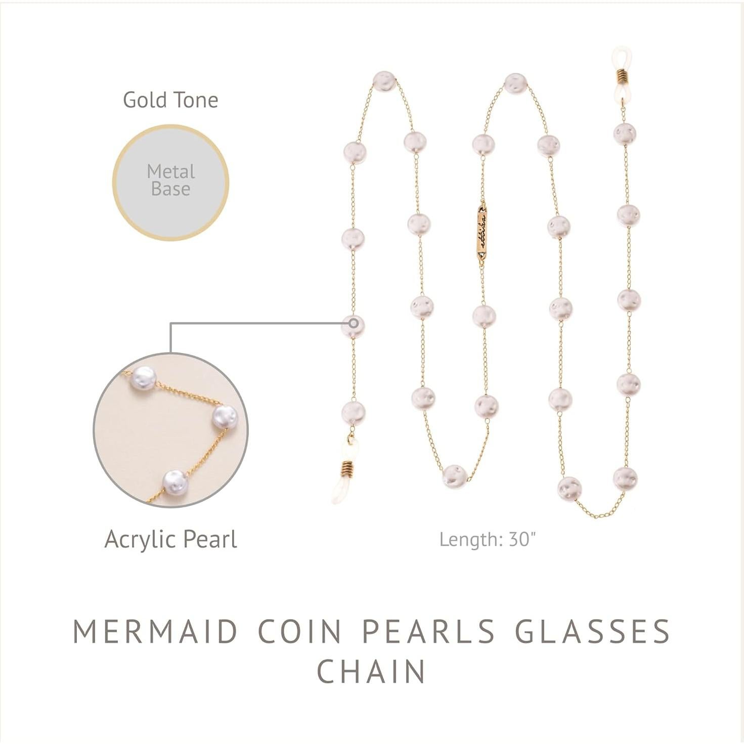 Correa para Gafas Ettika 76.2 cm Metal Dorado Mujer