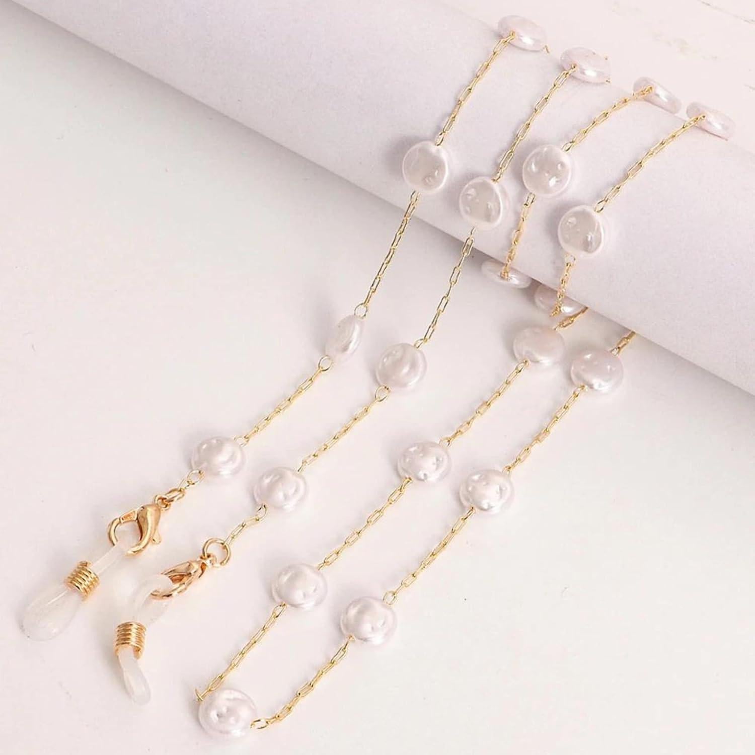 Correa para Gafas Ettika 76.2 cm Metal Dorado Mujer