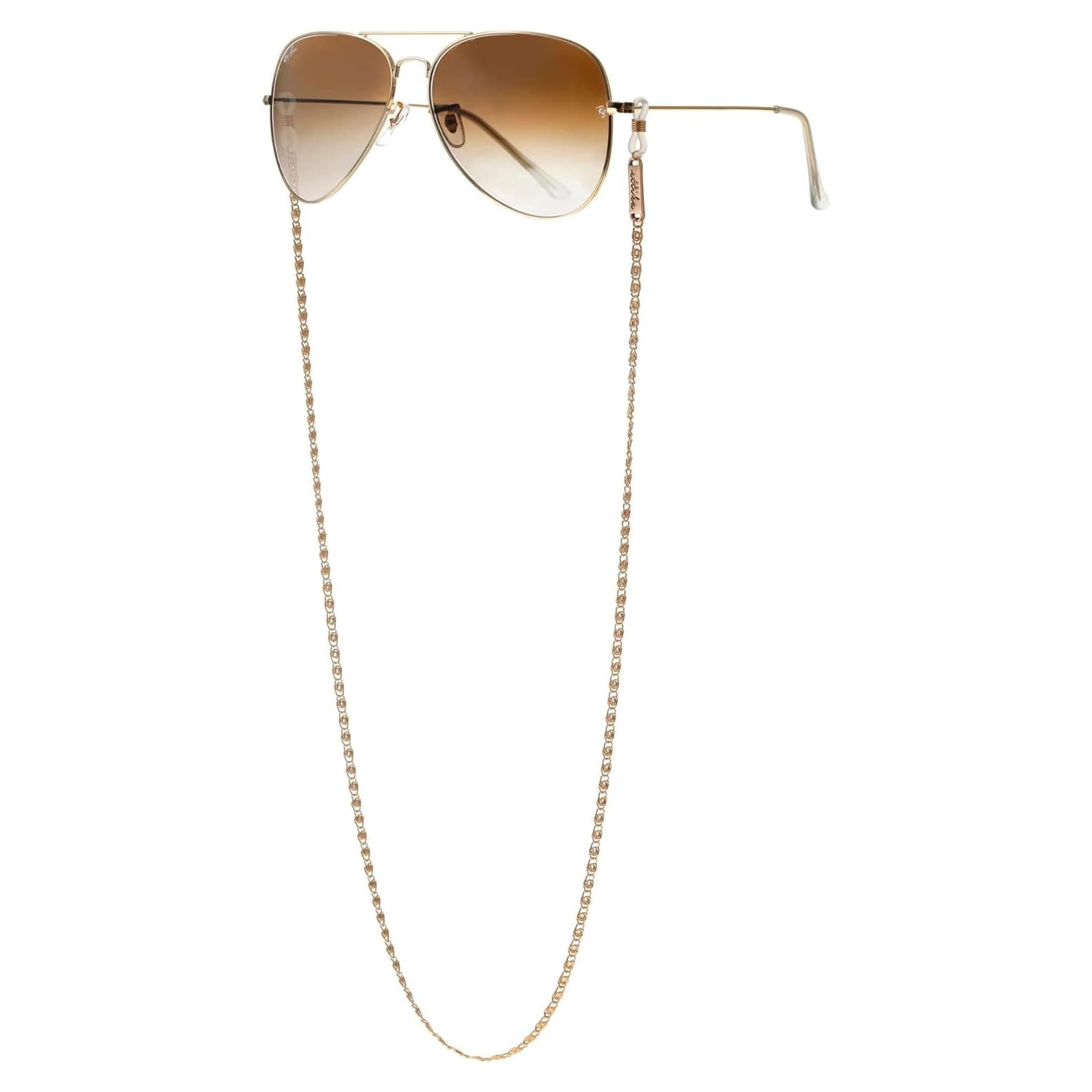 Correa de Gafas Ettika Dorada 77.5 cm Joyería para Mujeres