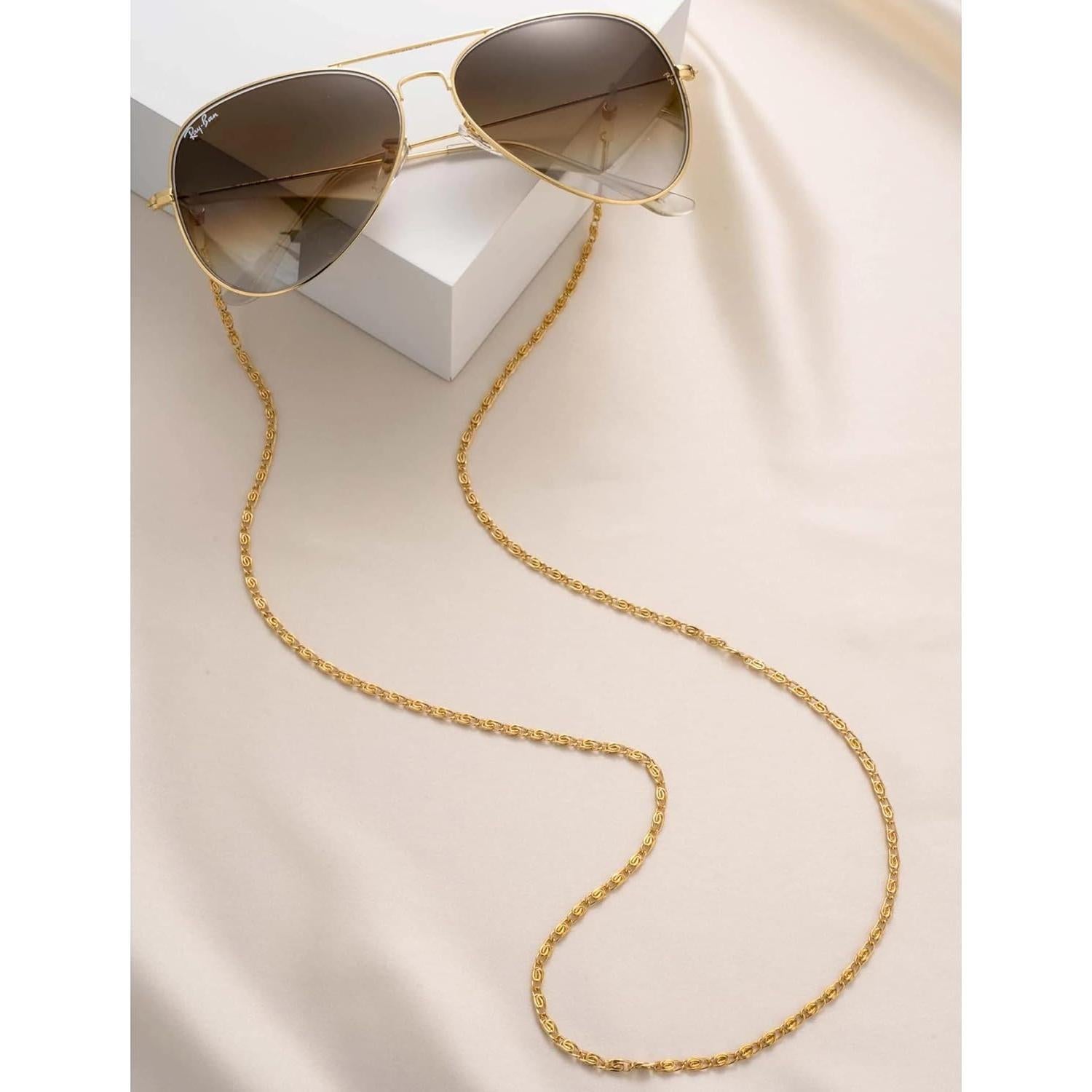 Correa de Gafas Ettika Dorada 77.5 cm Joyería para Mujeres