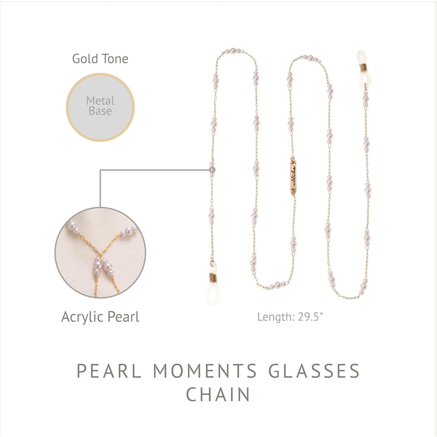 Correa para Gafas Ettika EYE en Metal Dorado 74.93 cm