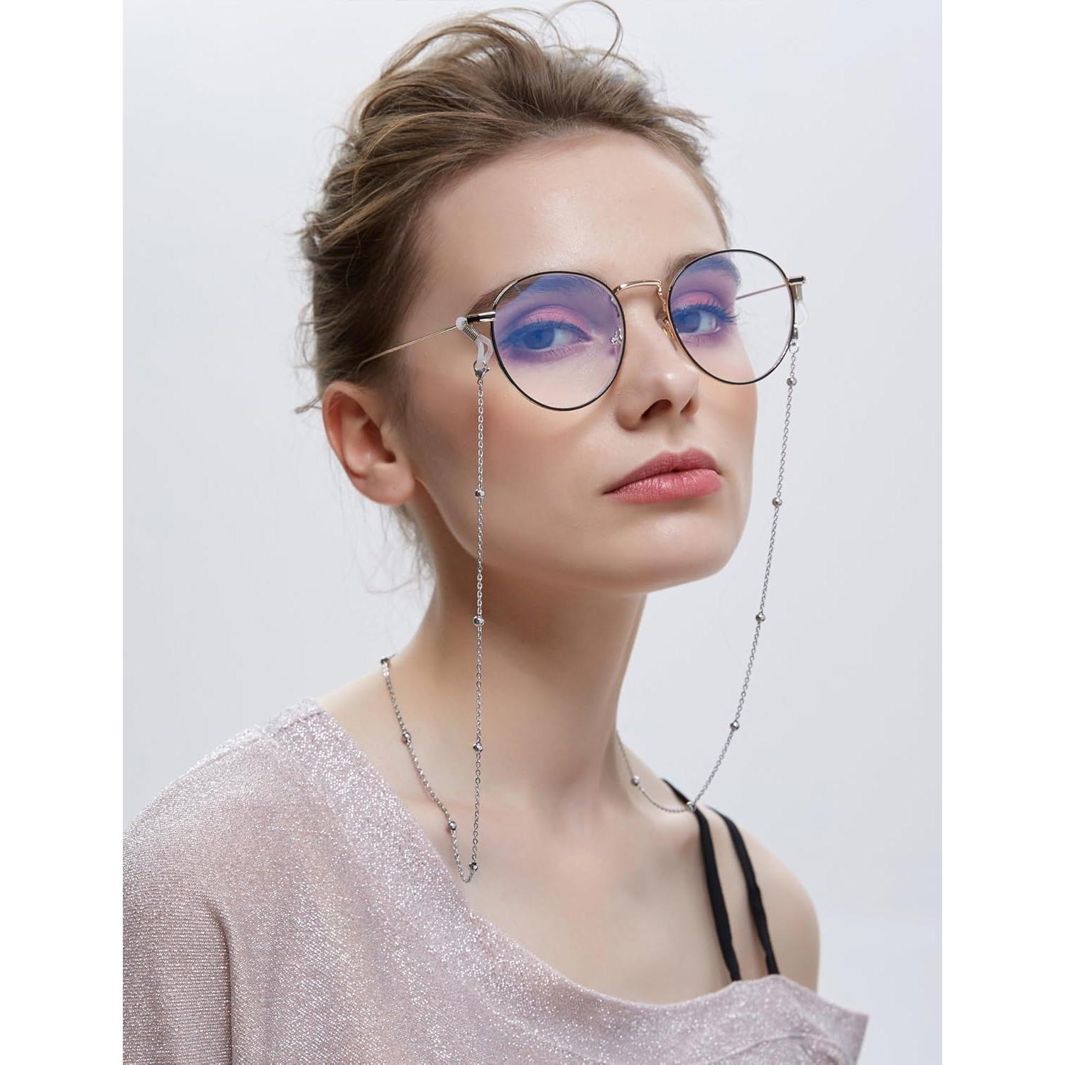 Cadena de Gafas LANG XUAN Soporte 75 cm Plata Mujeres