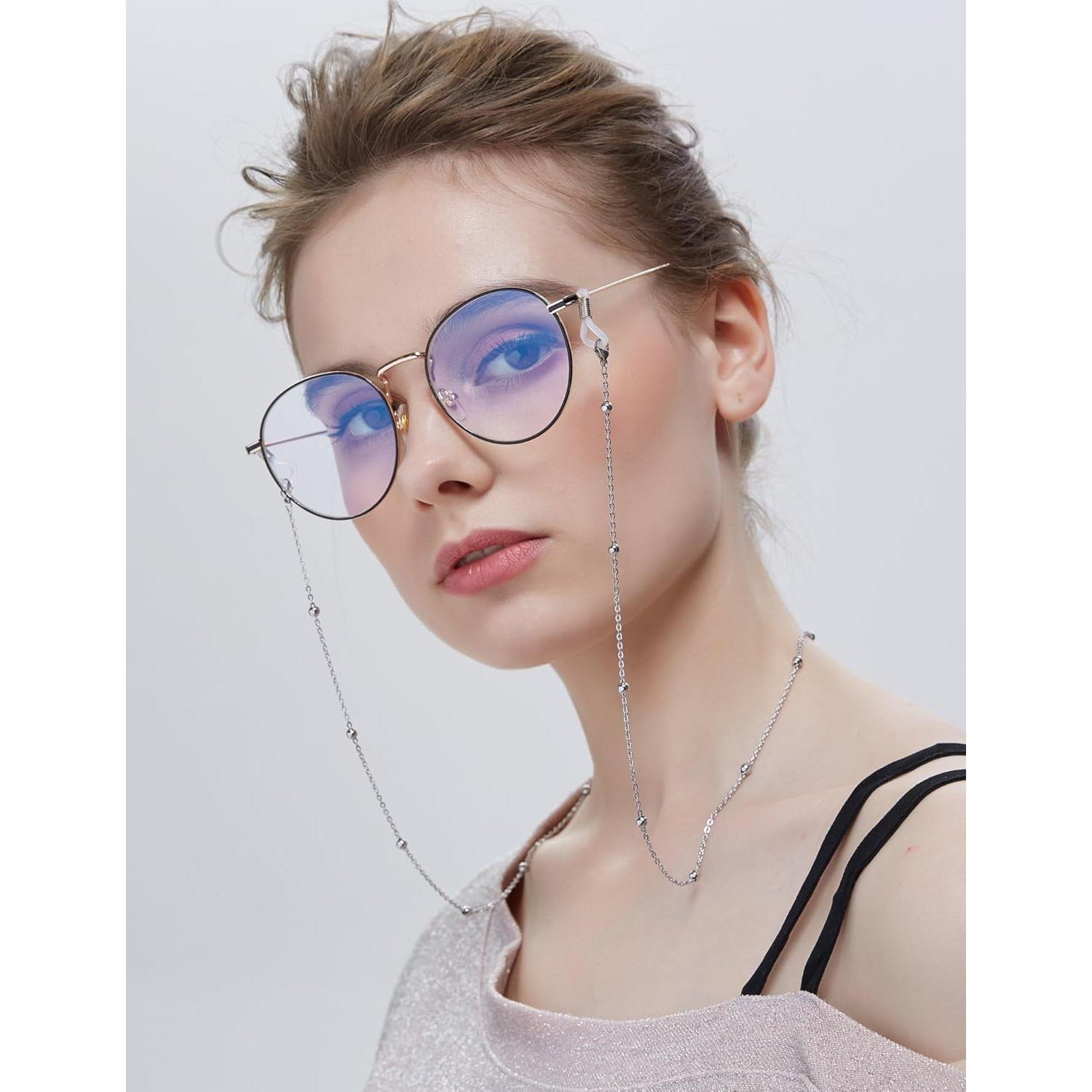 Cadena de Gafas LANG XUAN Soporte 75 cm Plata Mujeres