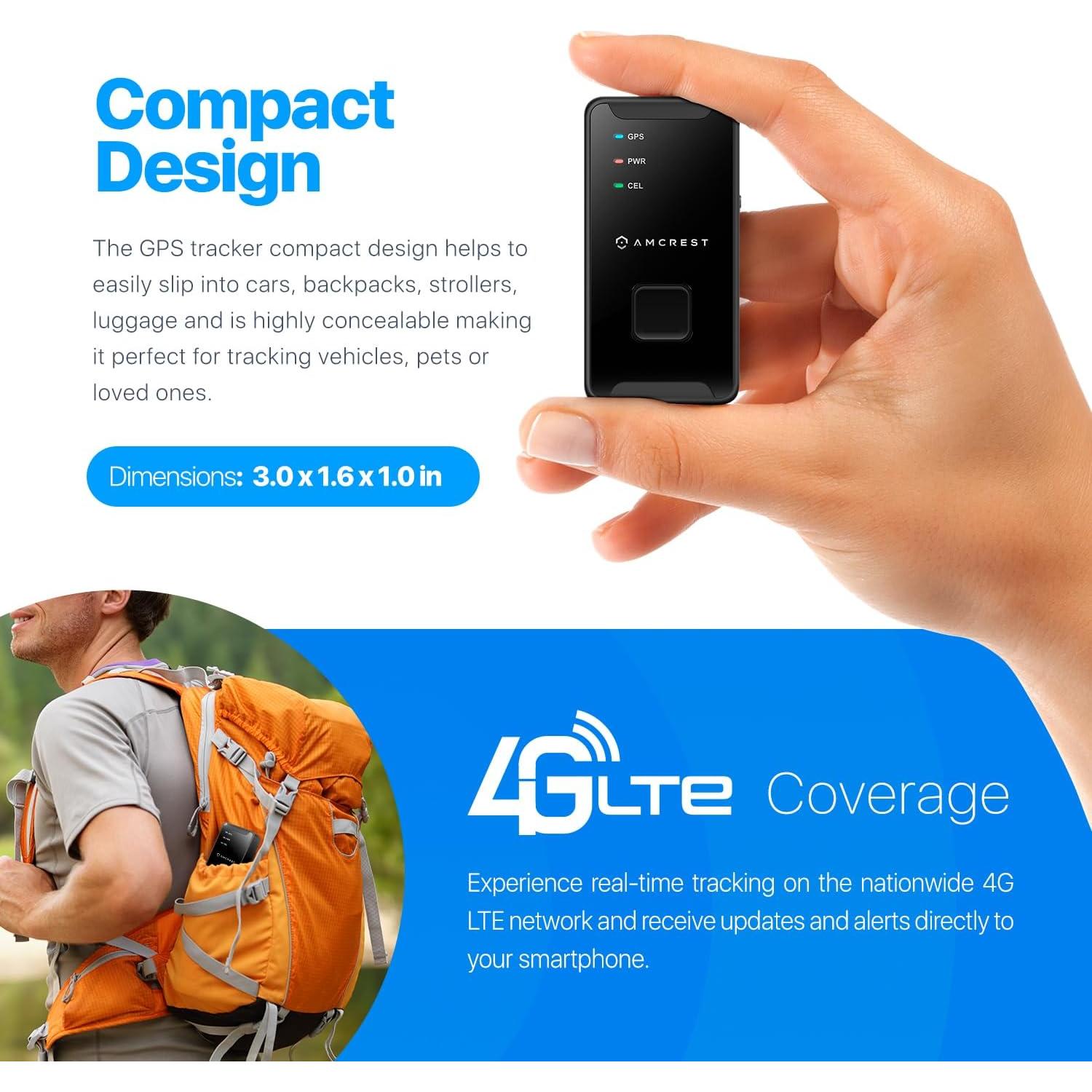 Rastreador GPS 4G Amcrest GL300 - Mini Portátil y Oculto